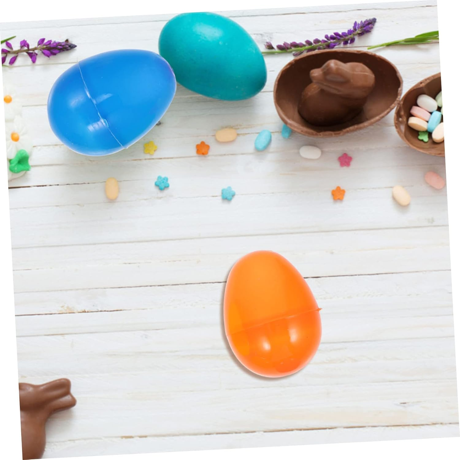 Gatuida 50Pcs Fillable Plastic Easter Eggs Empty Egg Decorations for Easter Party Supplies Present Boxes and Egg Hunt Ornaments for Activities and Classroom Prizes image number 4