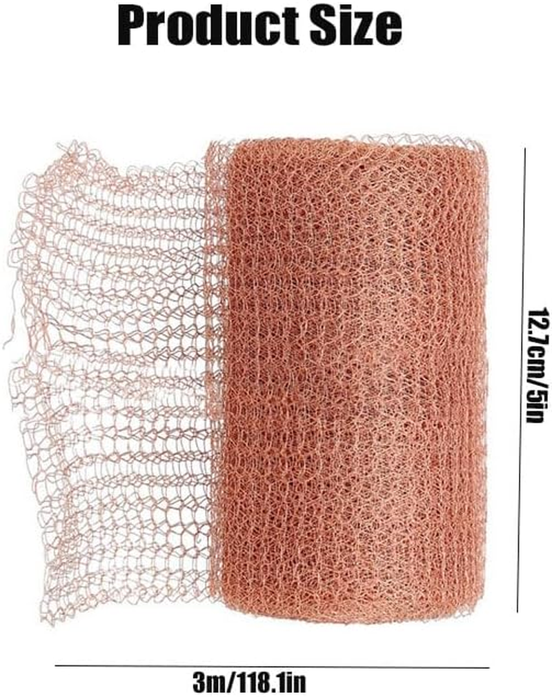 5" X 9.84Ft Stainless Steel Wire Mesh Roll - Double Layer Flexible Metal Mesh for Rodent Control, Hole Fill Fabric Gap Blocker, DIY & Garden Protection (Gold) image number 2