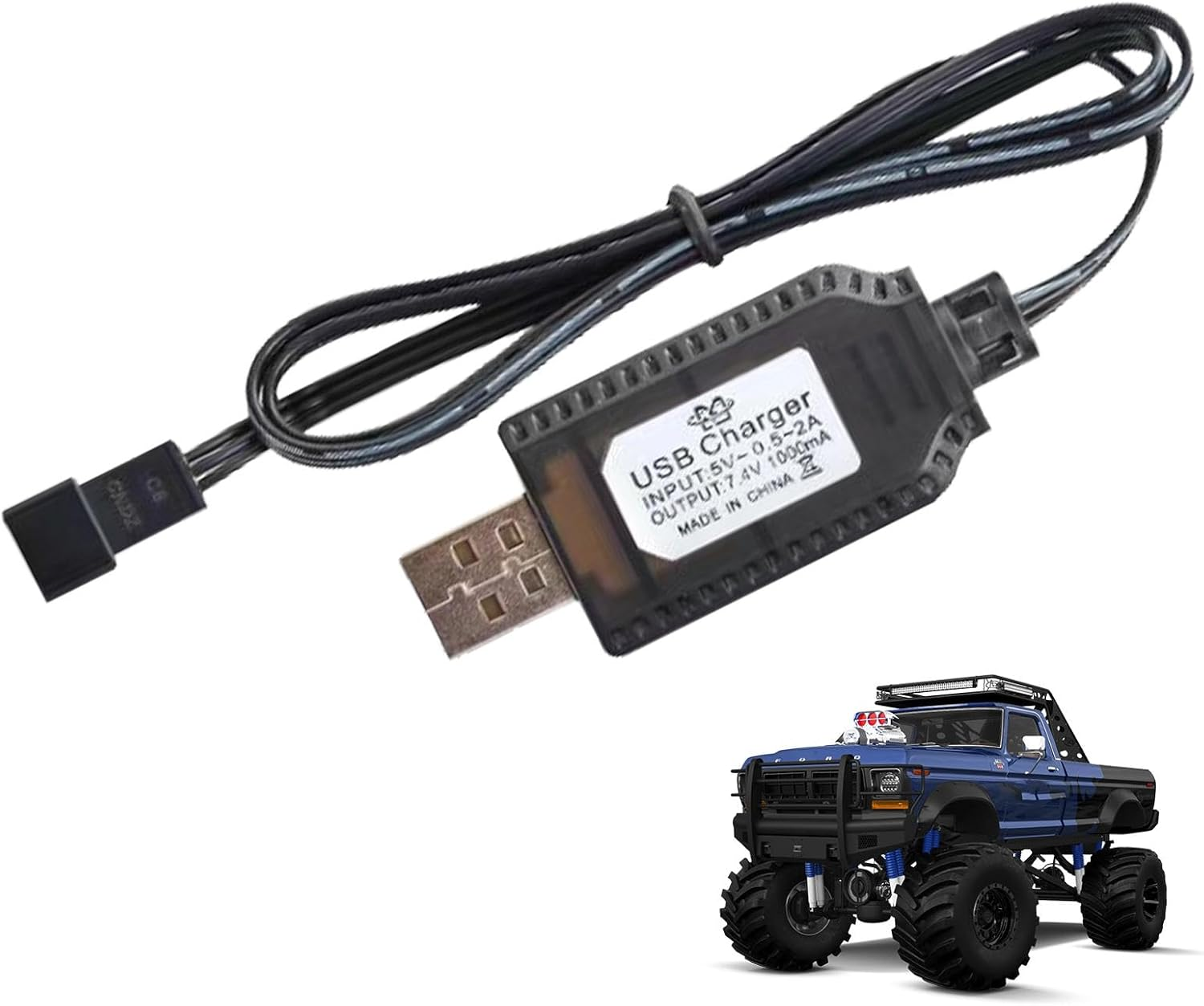 RC Charger Cable,7.4V 1000Ma Drone Charger for Quick Charging | RC Airplane Lithium Battery SM-2P SM-3P SM-4P, Drone Battery Charge Automatically Adapt