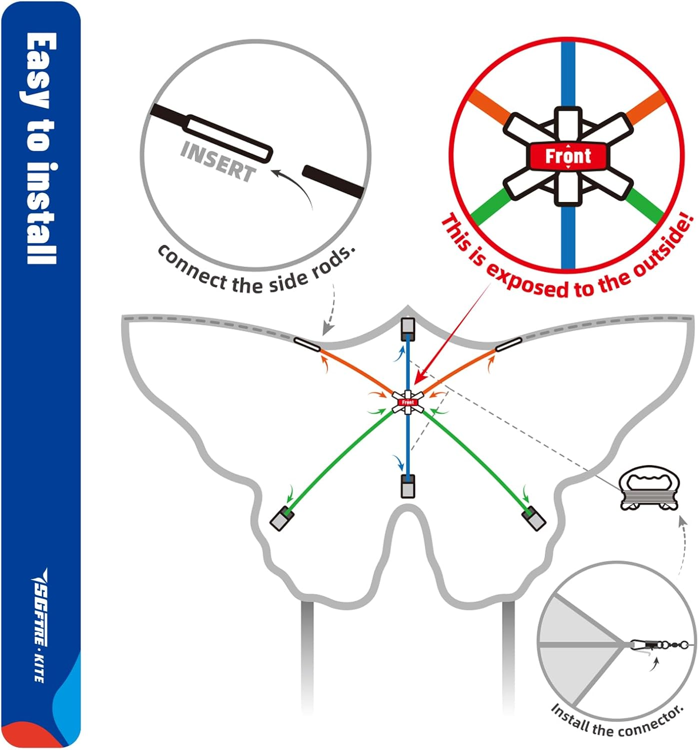 Sgftre Schmetterlingsdrachen F&uuml;r Kinder Und Erwachsene,Lleicht Zu Fliegen Outdoor-Spielzeug F&uuml;r Jungen Und M&auml;dchen, Ideal F&uuml;r Outdoor-Aktivit&auml;ten