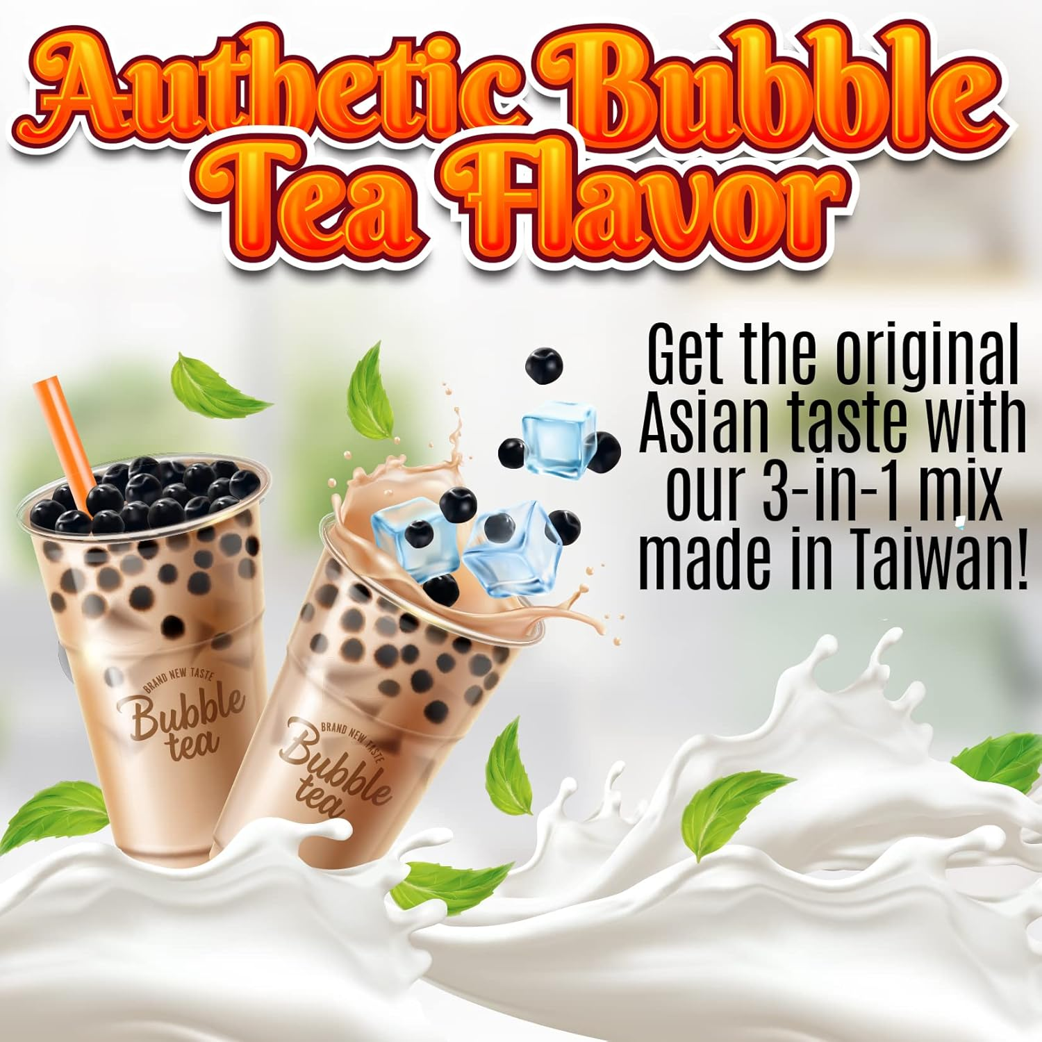 Ultimate DIY Bubble Tea Kit - 6 Flavors with Taro, Lychee, Coconut, Mango, Milk Tea, and Thai Tea - Makes 36 Drinks with Straws and Authentic Boba image number 5
