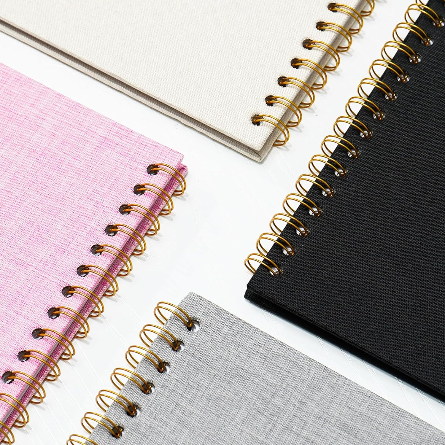 10X10 Inch Scrapbook DIY Photo Album Linen Cover Hardcover White Pages 20 Sheets Small Scrap Memory Book Beige image number 5