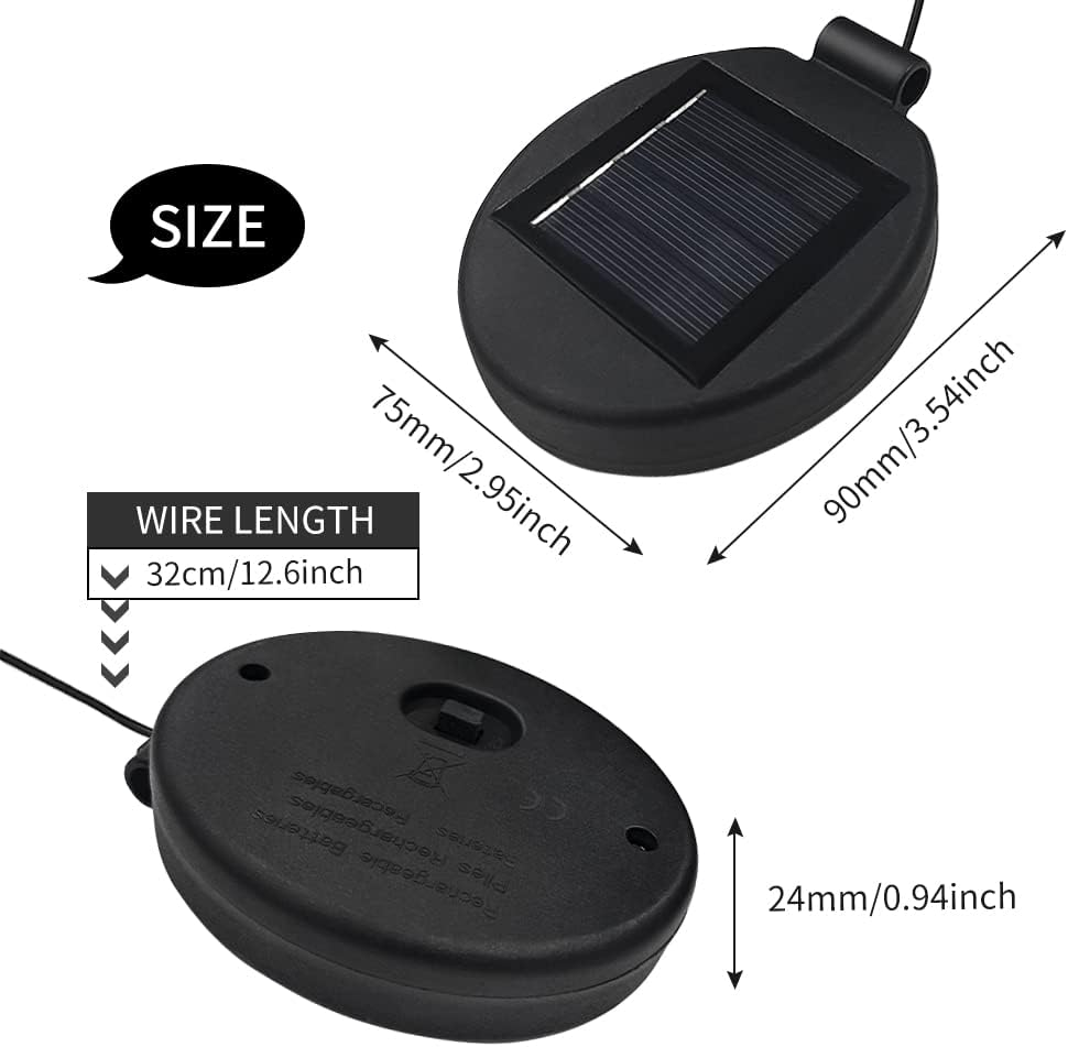 Solar Lantern Top LED Panel Lantern Lid Lights Replacement Part for Outdoor Flower DIY Solar Flower Lights Garden Patio Decor (4PCS) image number 5