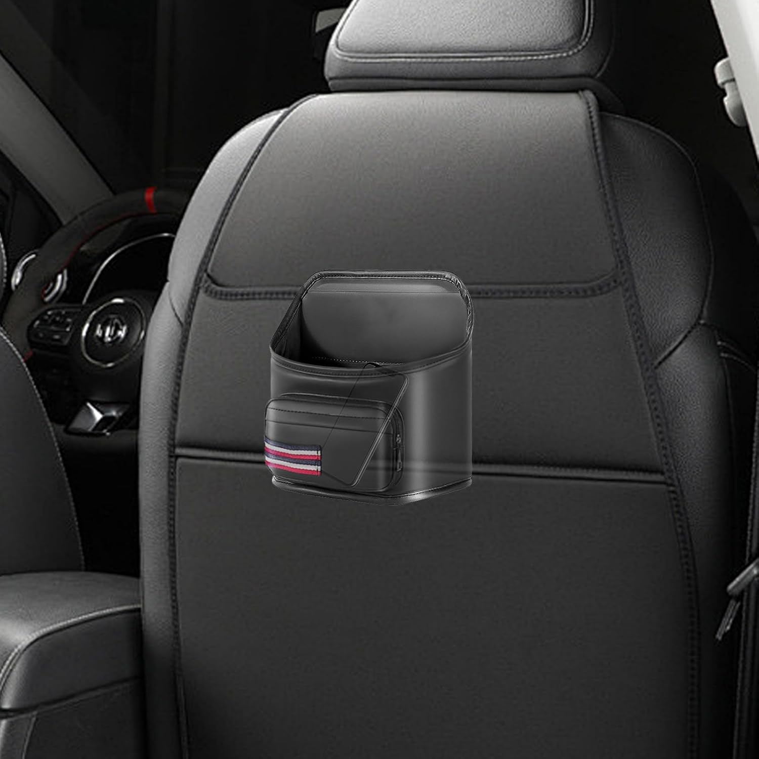 Car Seat Back Storage Box - Tissue Dispenser,Faux Leather Car Headrest Cup Holder | for Snacks Phones Tissues Cups Driver Passenger Men Women Truck Trailer