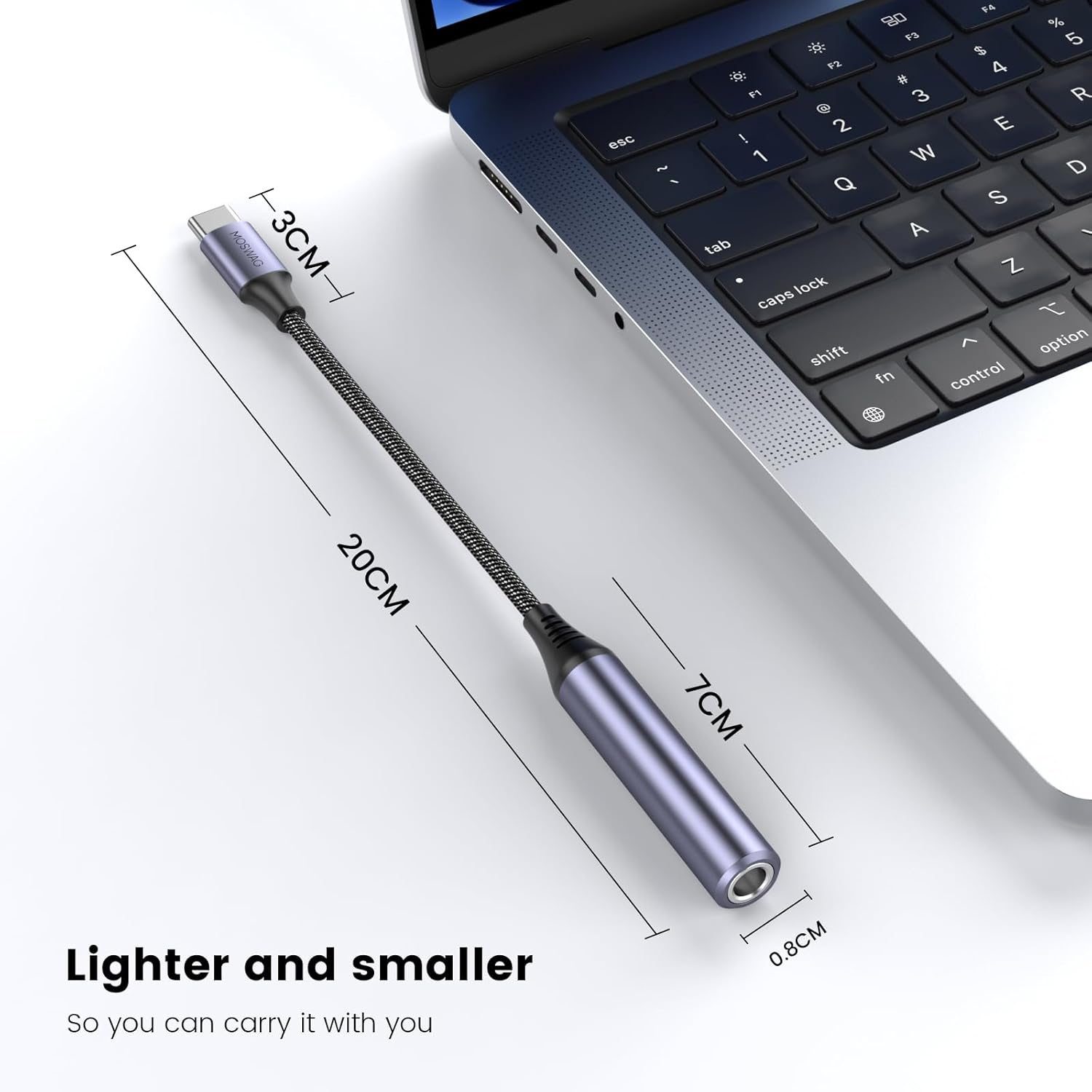 MOSWAG USB Type C to 1/4 Headphone Adapter, USB C to 6.35Mm TRS Audio Cable Stereo Jack Audio AUX Adapter Compatible with Amplifiers, Mixer, Home Theater, Smartphones, Laptop, 6.35Mm Headphones image number 4