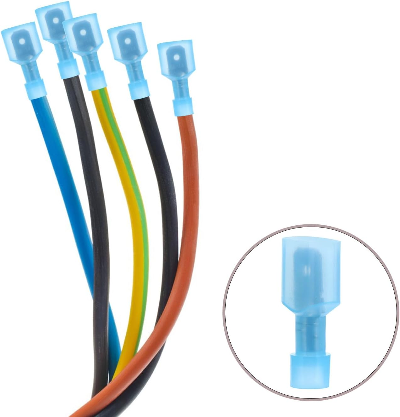 Baluue Nylon Insulated Spade Terminals 150Pcs Fully Insulated Quick Disconnect Connectors for Electrical Wiring Industrial Use image number 3