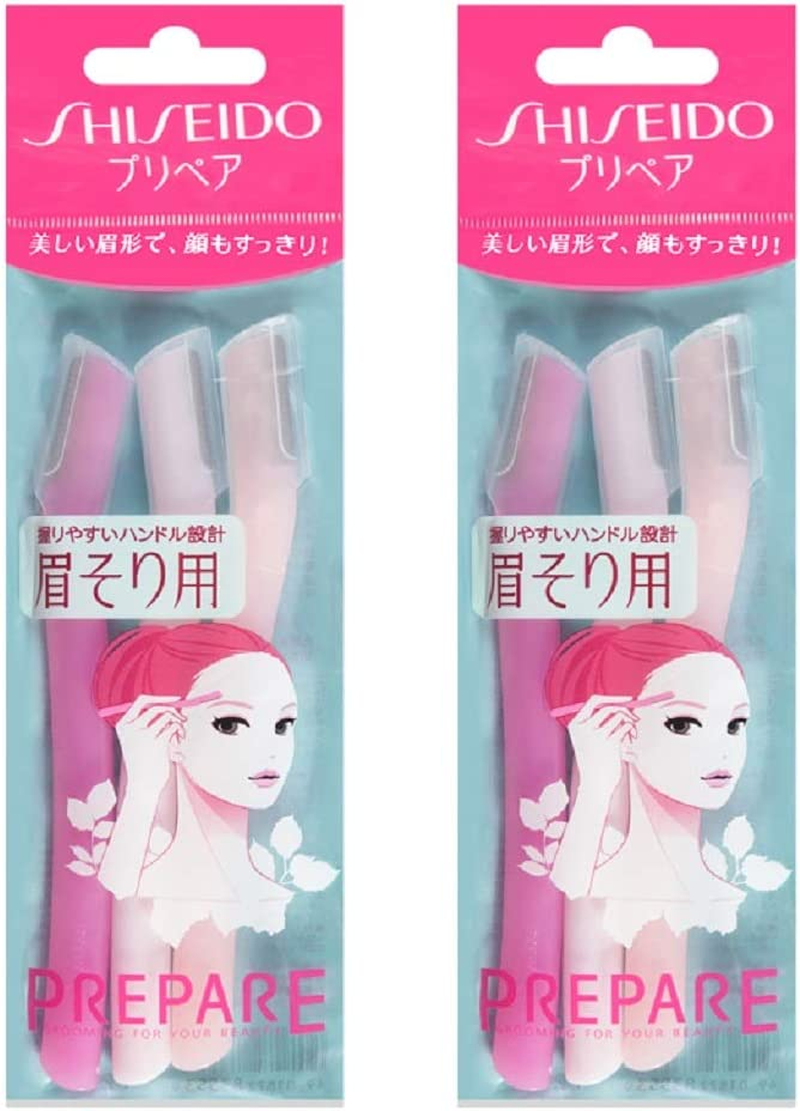 Shiseido 2 X FT Eyebrow Razor 3Pcs - Contemporary Style, Plastic & Resin Material, Women'S Department, for Females with Dry Skin, Eyebrow Maintenance, Targeting Women, Female Users