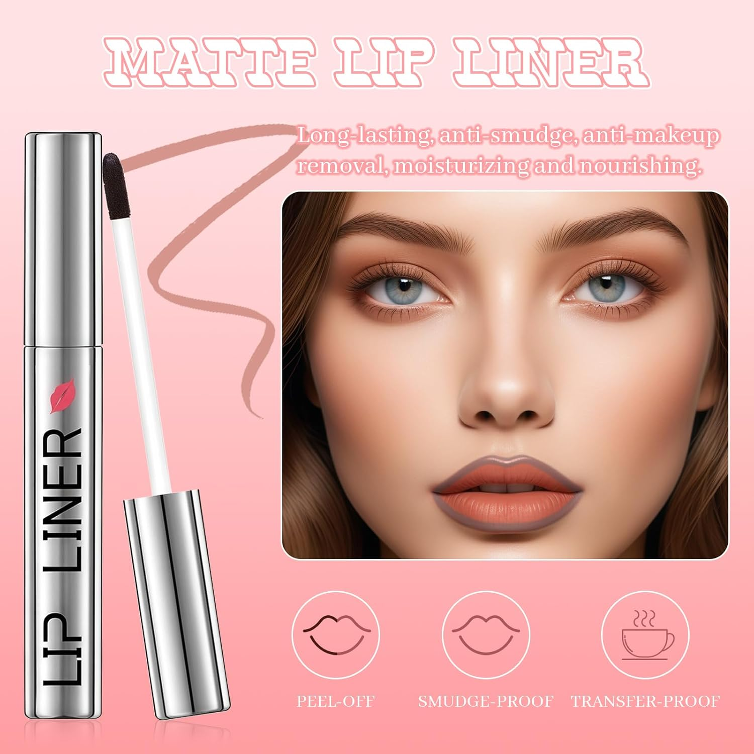 YBUETE 3Pcs Peel off Lip Stain Liner, Quick-Dry Lip Stain Peel off for Women Girls, Highly Pigmented Peel off Tint Tattoo, Waterproof, Long-Lasting & Transfer-Proof Magic Finish Lip Liner Stain Makeup image number 4