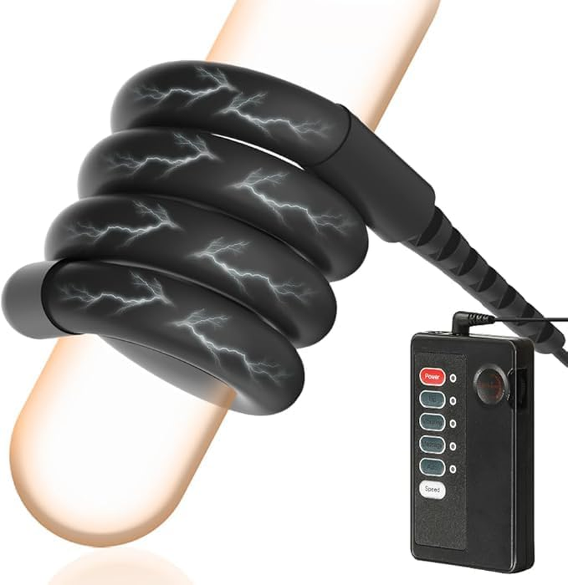 Electric Shock Penis Ring Extender Enlarger Enhancer Vibration Cock Penis Rings 2Pcs Cock Rings for Adult Men Sex Toys image number 1