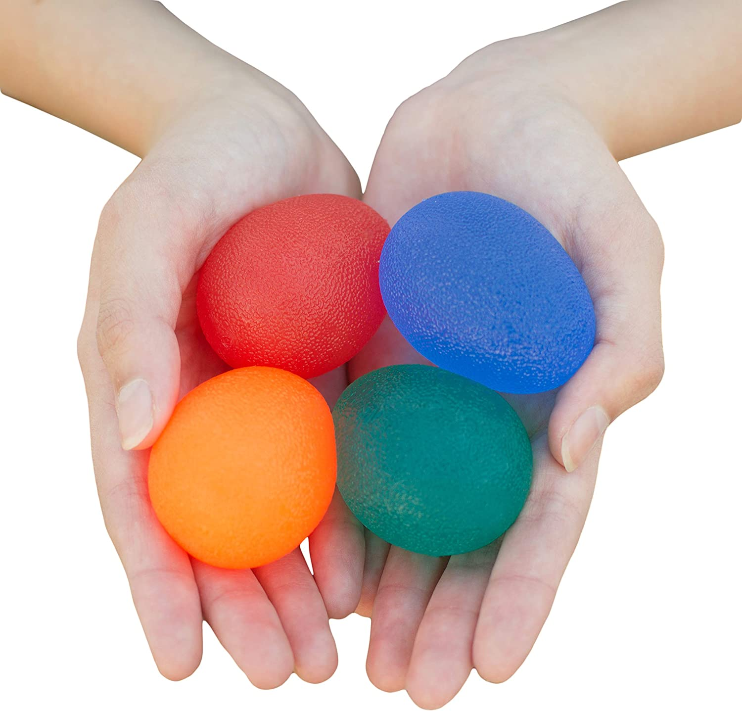 RMS 4-Pack Hand Exercise Balls - Physical & Occupational Therapy Kit for Strengthening Grip & Reducing Stiffness - Arthritis Pain Relief Exerciser for Rehabilitation, Fidget, Stress Relief image number 5