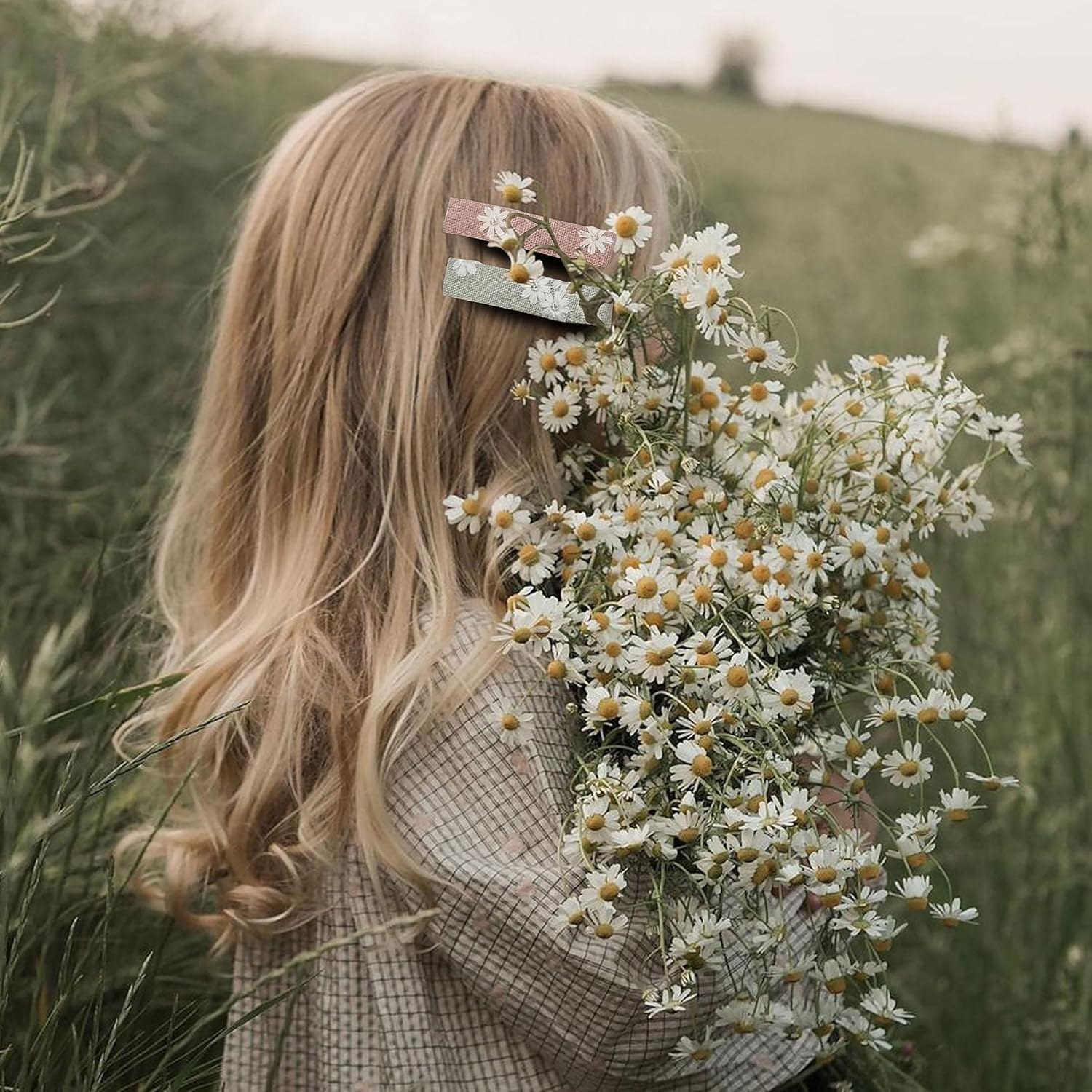 20Pcs Hair Clips for Women Girls Toddler Baby Bang,Fully Lined Alligator Barrettes with Linen Flower Embroidery,Handmade Hair Accessories for Kids Child Youth School Age Girls Thin Thick Hair