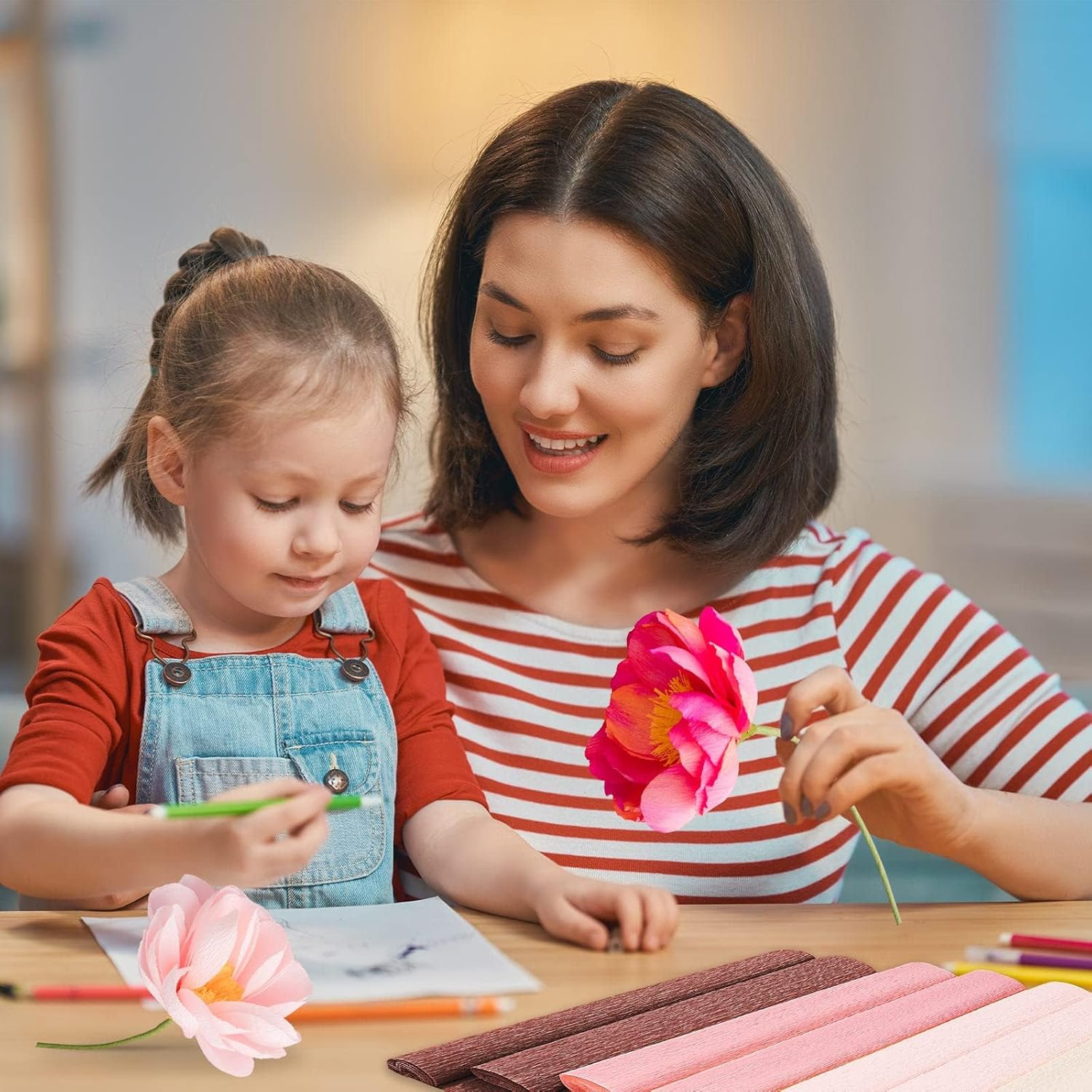 8 Rolls Crepe Paper Streamers 25 X 250Cm 4 Colors Party Streamers Rose Gold Pink Brown Crepe Paper Roll Decorative Craft Streamer for DIY Gift Wrapping Paper Crafts Room Decor image number 5