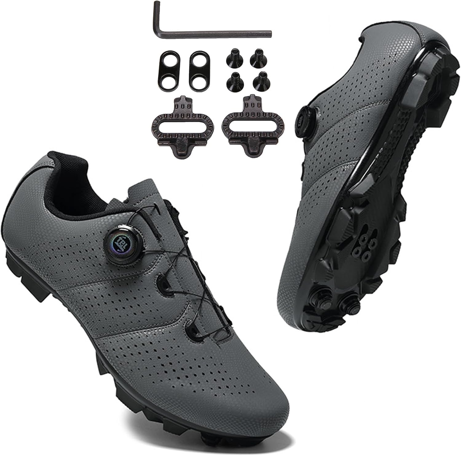 PENXZT Men'S MTB Cycling Shoes Mountain Bikes Shoes Compatible with Shimano SPD 2-Bolts Pedals for Biking Riding Road Training image number 4