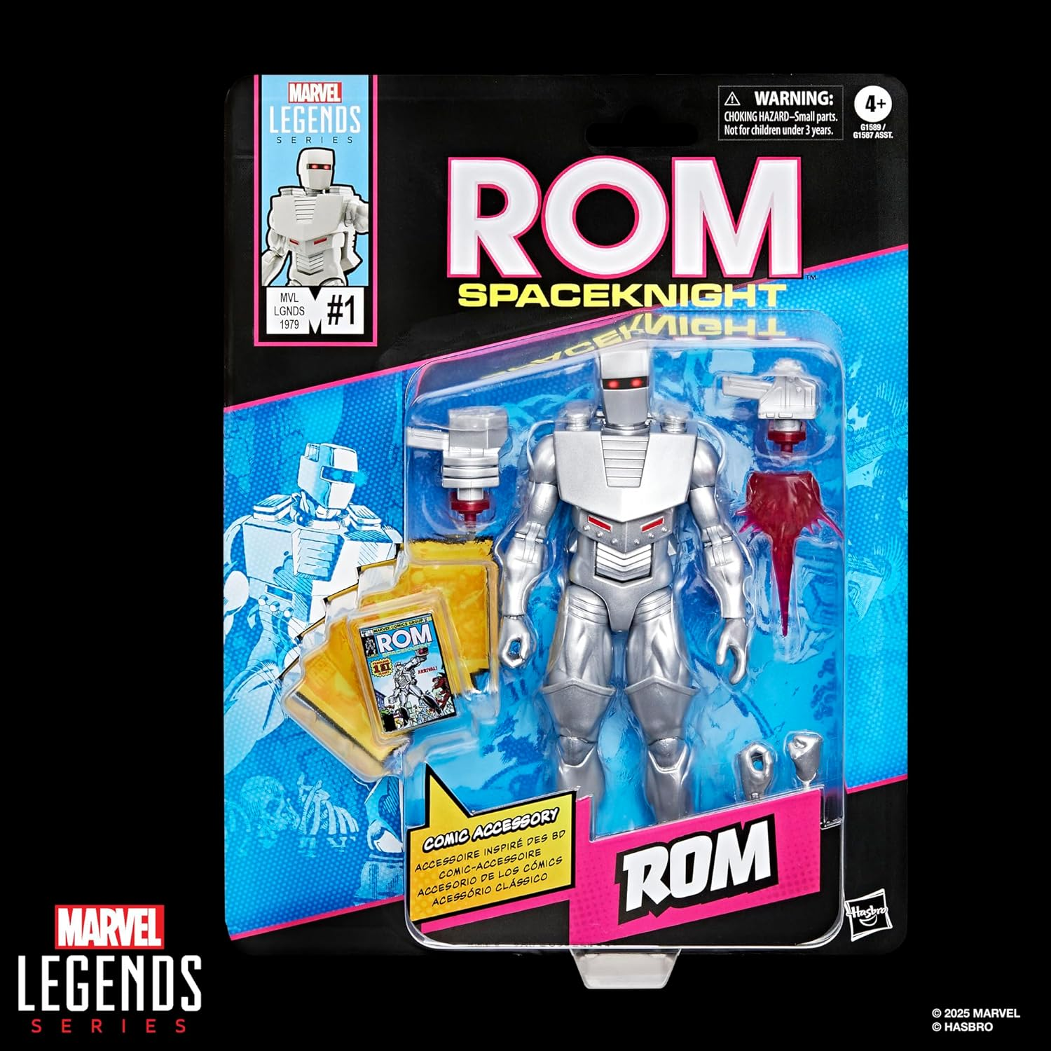 Marvel Legends Series ROM: Spaceknight, Comics-Inspired Collectible 6-Inch Scale Action Figure with Character-Sized Comic Accessory image number 2
