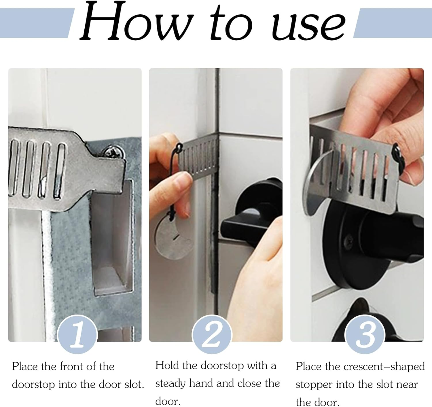 MEGAVOW Portable Door Lock Set, Punch-Free Security Locker, Emergency Survival Whistle, Stainless Steel Heavy Duty Locks with Storage Bag for Apartment Traveling Hotel School Motel Home image number 1