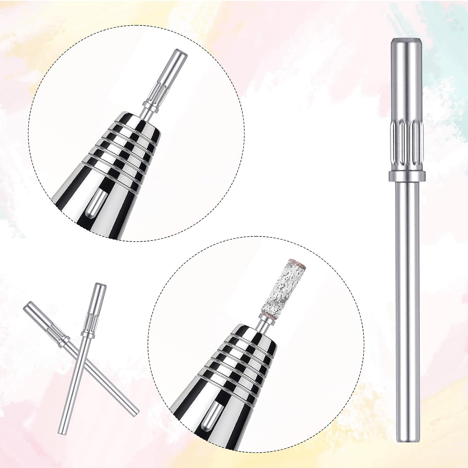 10Pcs Mandrel Drill Bits for Small Sanding Bands, 3.1 MM Mini 3/32 Shank Mini Mandrel Nail Drill Bits for Electric Drills File Machine, Stainless Steel Nails Manicure Pedicure Tool image number 5