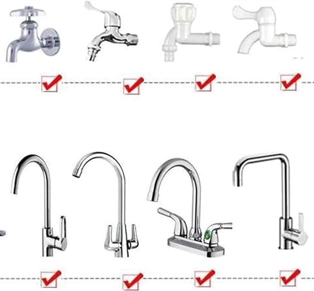 White Portable Rubber Hose Spray,Ywbfove Pet Shower Head Single Tap Shower Head Hose Bathtub Sink Spray Head Washing Indoor (1.3 Meters) image number 6