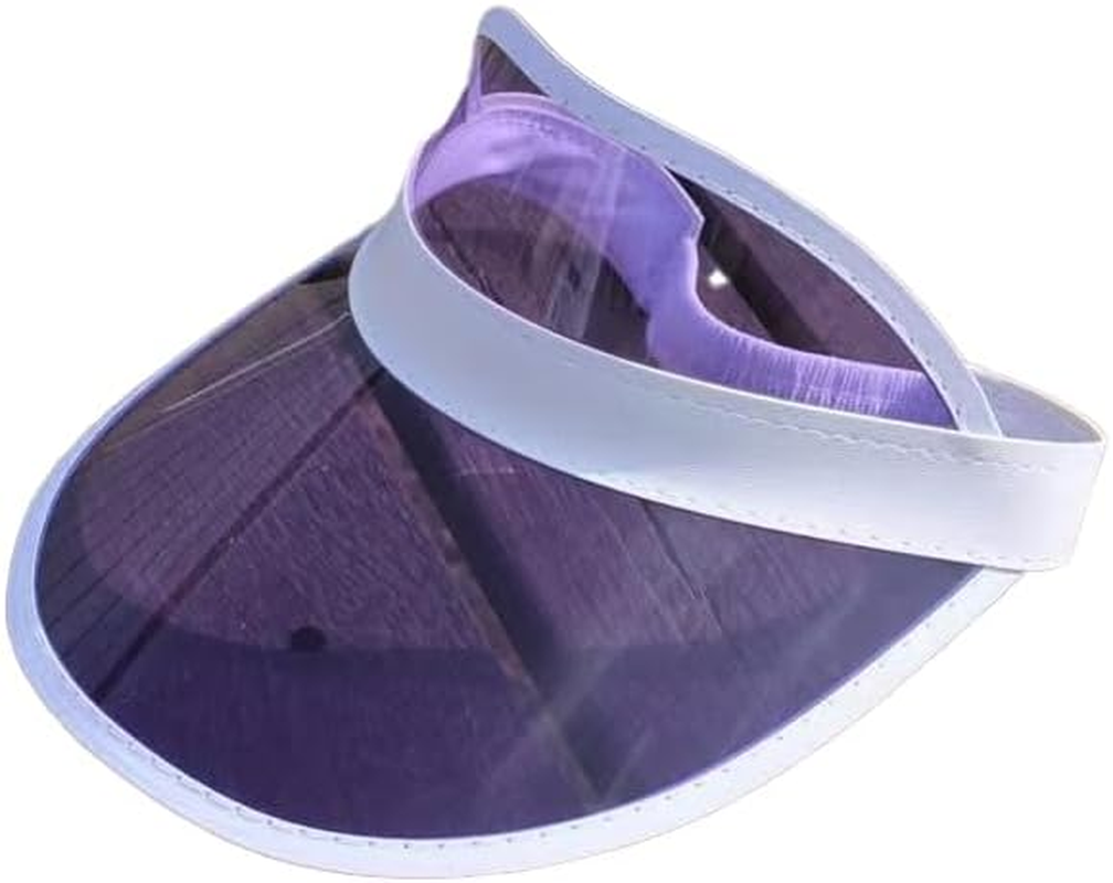 2 Pieces Sun Visor Hats Women Sports Beach Golf Hat PVC Visor Hats for Women Colored Visor Retro Visor for Men Outdoor image number 5