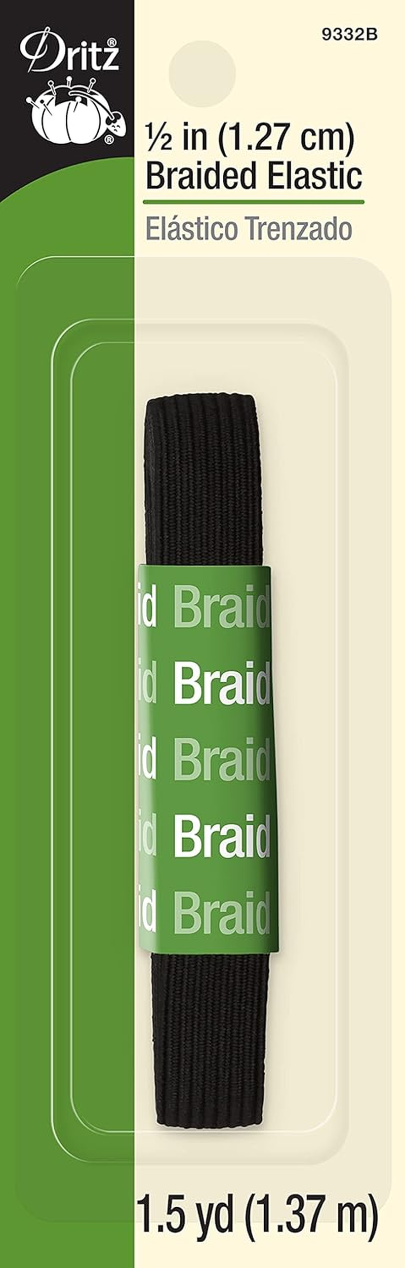 Dritz X, Black Braided Elastic, 1/8-Inch by 4-Yard - Black, 1/4-Inch By 3-Yard image number 4