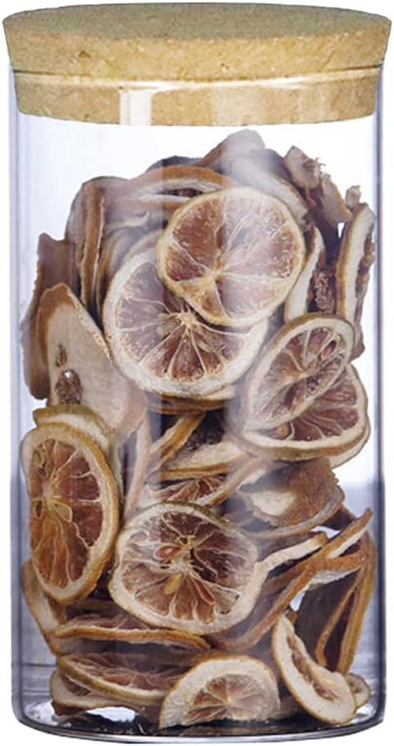 2Pcs 300Ml/10Oz Kitchen Storage Containers with Cork Lids Refillable Clear Glass Food Canisters Storage Container Vial Jars for Tea Coffee Flower Dry Goods Pantry image number 3