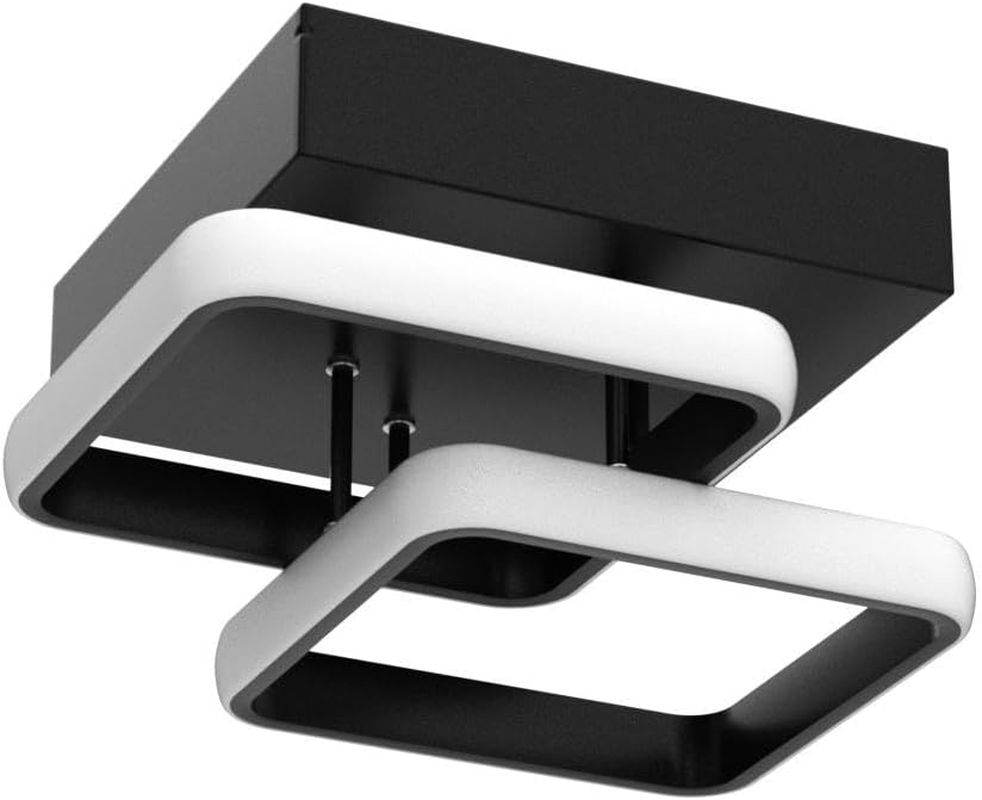 Ceiling Light Square Modern LED Aluminum White Black Small Ceiling Lamp for Entrance Hallway Office Bedroom Kitchen Living Room 22W Warm White Light (Black) image number 5