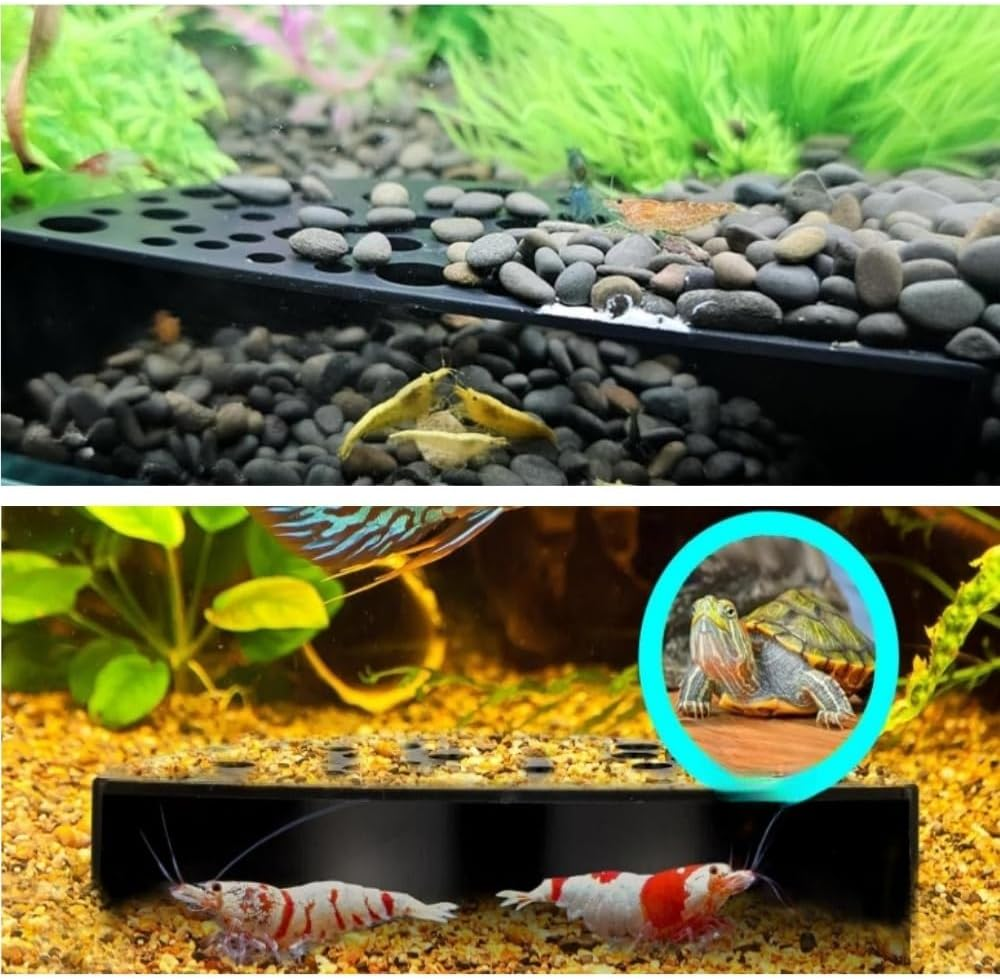 Shrimp Hides for Aquarium, Black Shrimp Cave Shelters & Small Fish Tunnel for Breeding, Durable Aquarium Hideout Decor, Tank Accessories for Shrimp and Small Fish