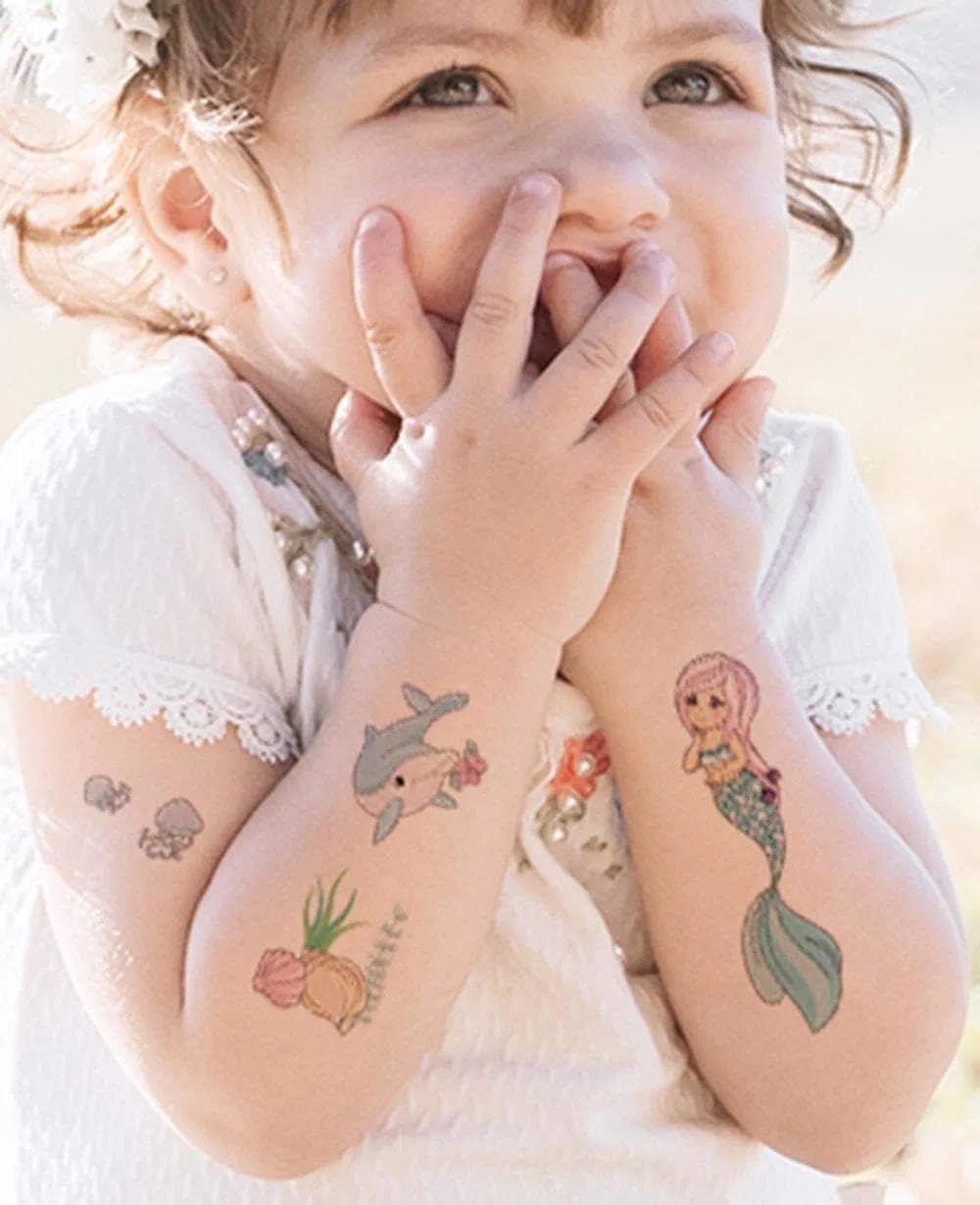 Kivano Mermaid Temporary Tattoos(80 Designs) - Mermaid Assorted Temporary Tattoos for Kids Children Girls Birthday Party Favors Supplies Party Accessories image number 5