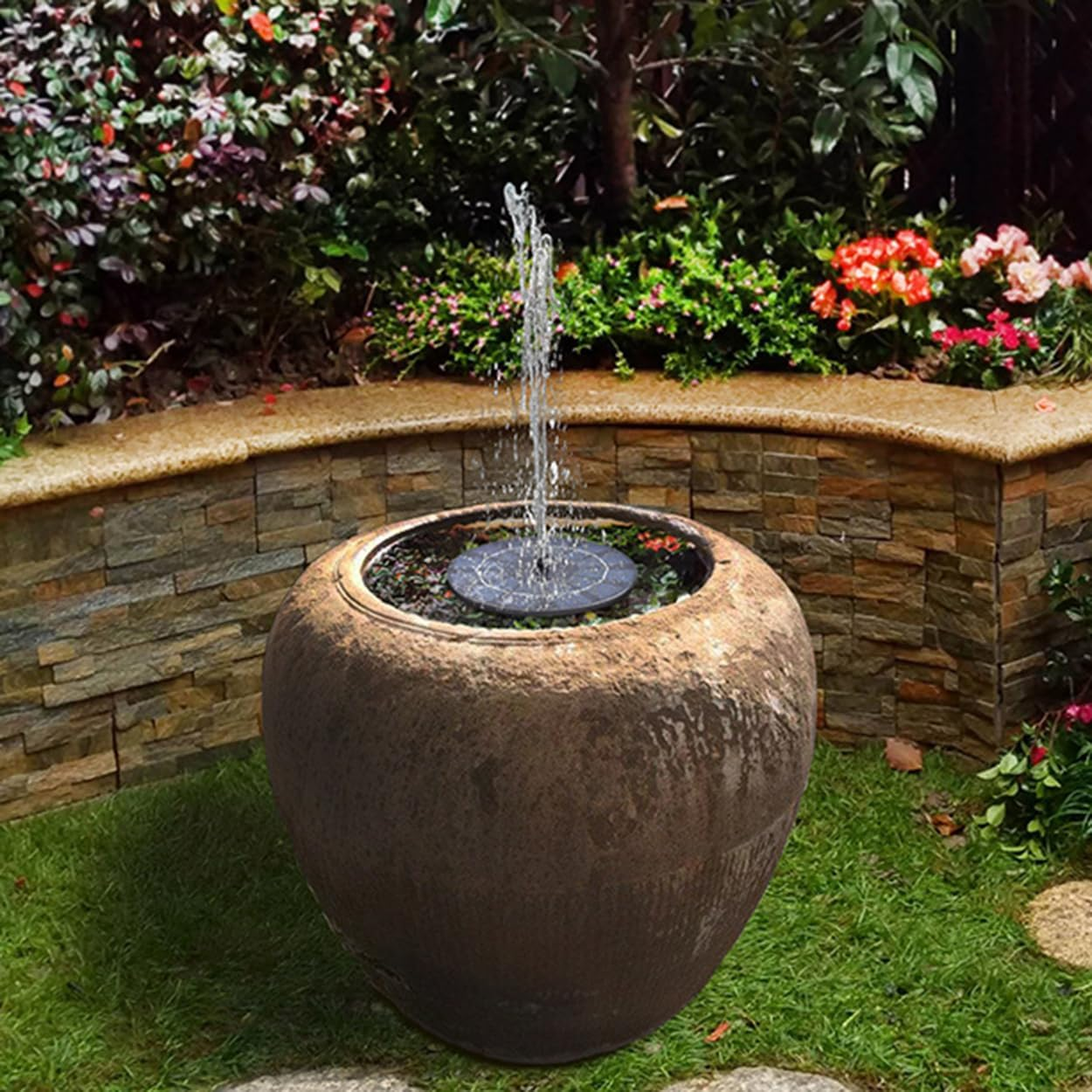 Meichoon Solar Fountain Pump 3.5W with 6 Nozzles Birdbath Water Feature Independent Floating Fountain for Gardens Ponds Fish Tanks Aquariums Outdoors MY01 image number 5