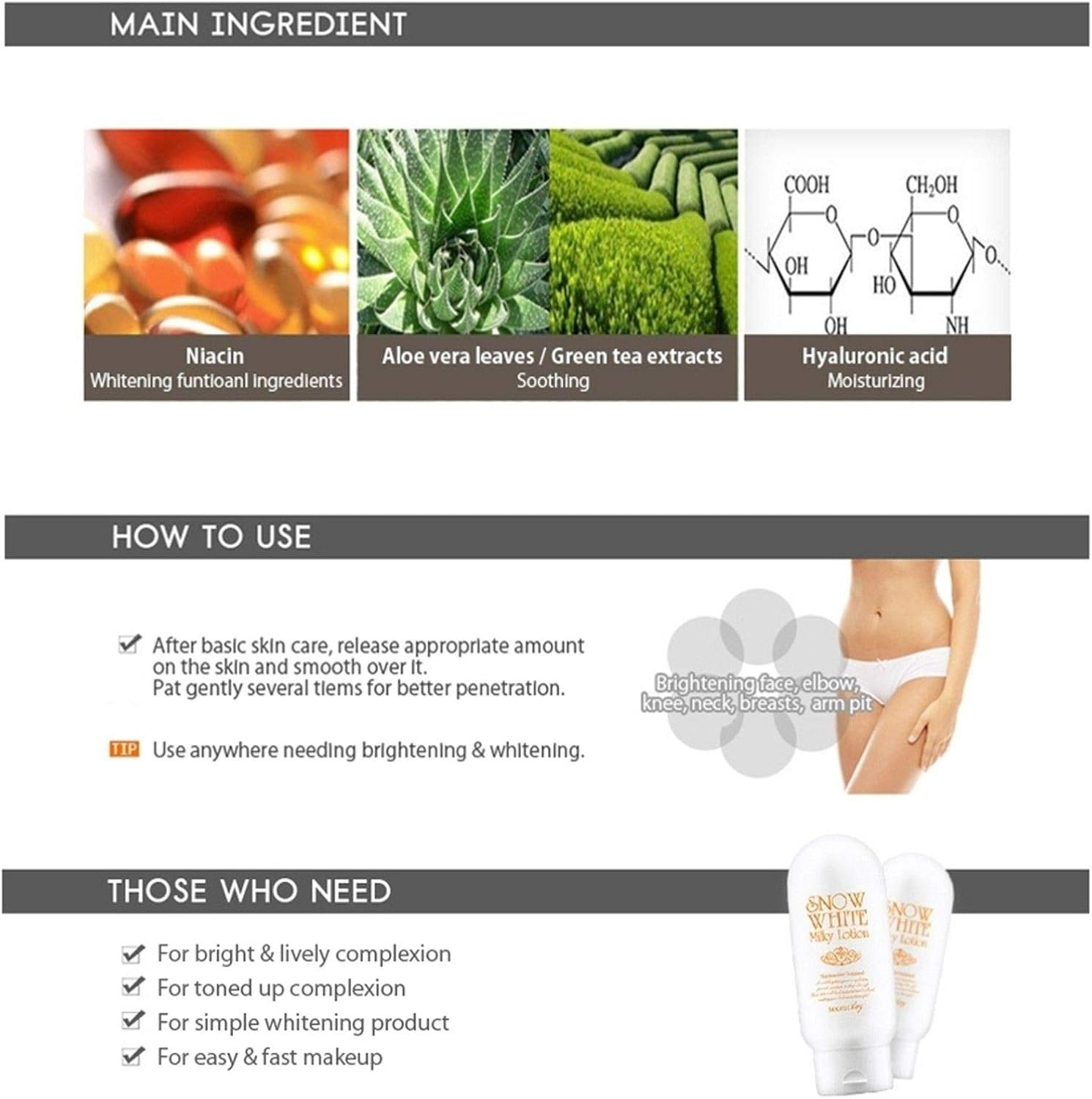 [Secret Key] Snow White Milky Lotion 120G image number 1