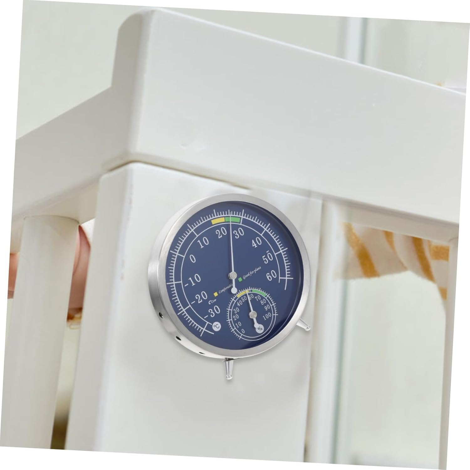 Stainless Steel Analog Thermometer Hygrometer with High Precision Temperature Humidity Gauge for Sauna Garden Garage Indoor Outdoor Use Easy to Read Dial Material image number 5