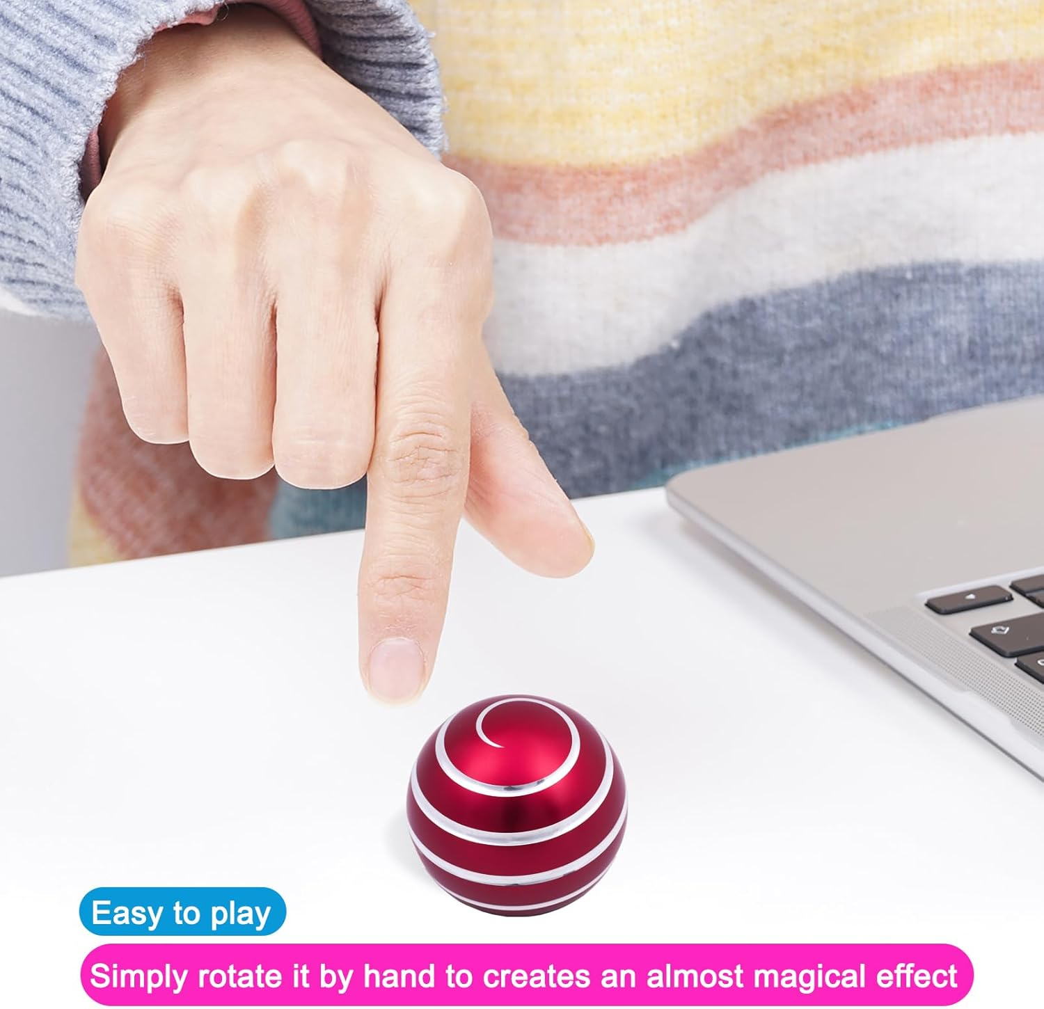 Fidget Desk Toys for Adult Sensory: Cool Gadgets Stuff Kinetic Toy for Christmas Girls Kids Boys Teens Figet Fingears Game Stress Relief for Home Office Women Men Spinning 180 Seconds image number 5