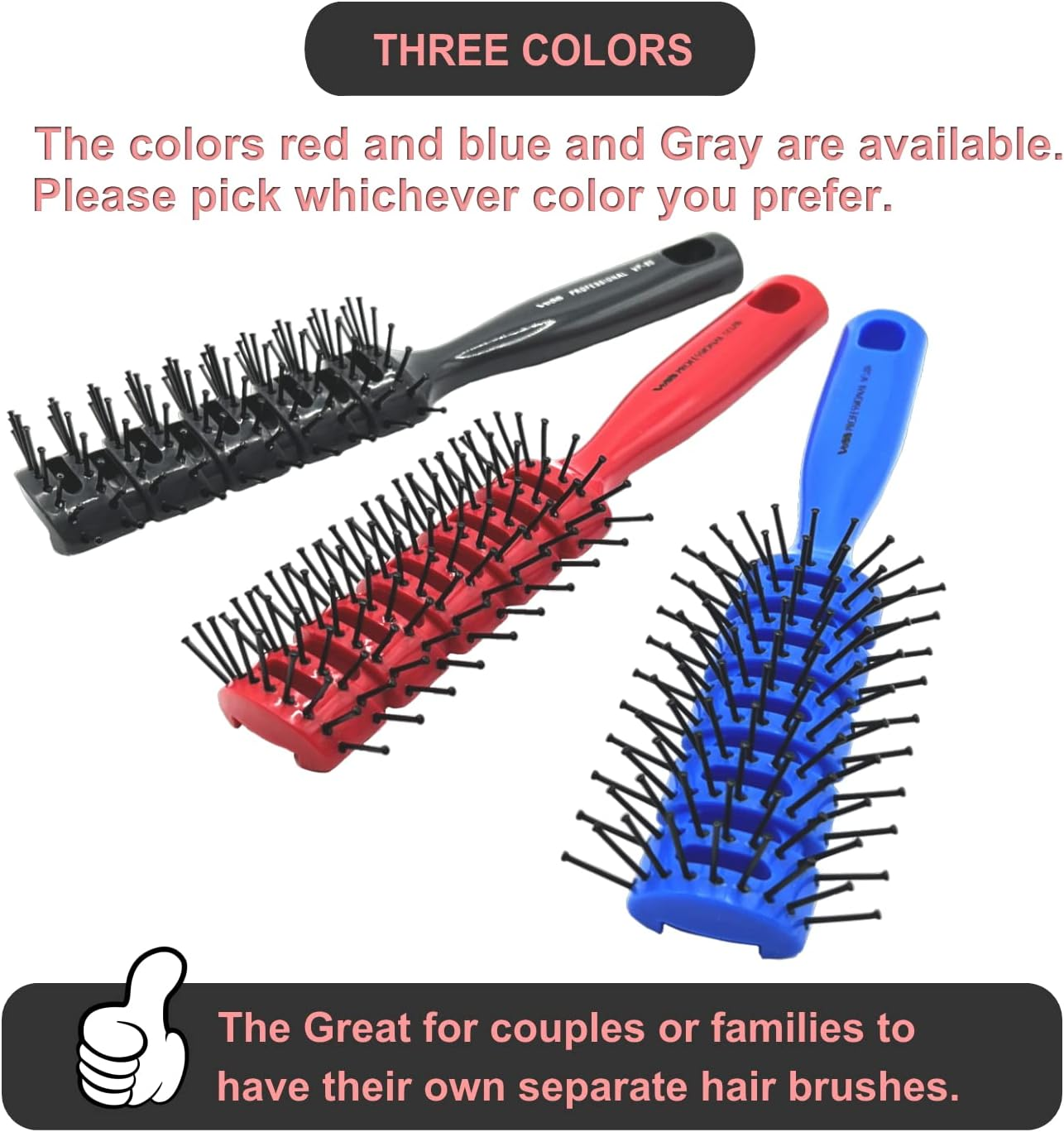 VESS Styling Ceramic Hair Brush 9-Row round Type, for Bow and Styling Made in Japan (VP-80 Gray)