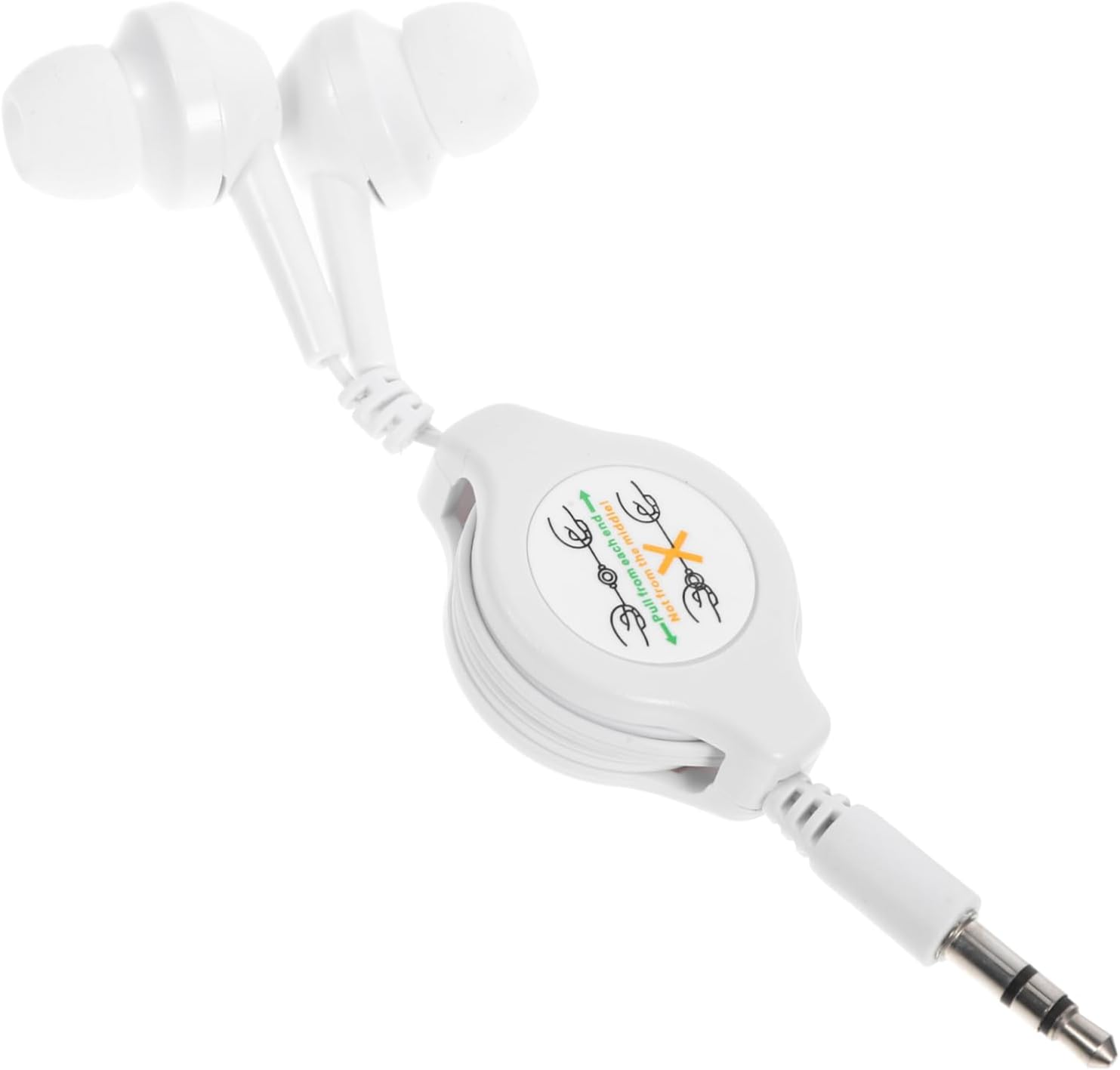 PHENOFICE Retractable in Ear Headphones with Jack Lightweight for Players Smart Devices Comfortable Cushions for Travel Daily