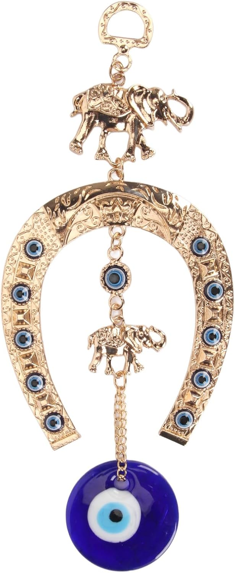 Evil Eye Wall Decor, Exquisite Blue Turkish Greek Nazar Amulet, Blessing Craft Gift Bring Good Luck, for Home, Office, Garden, Door, Beautiful Symbolism image number 1