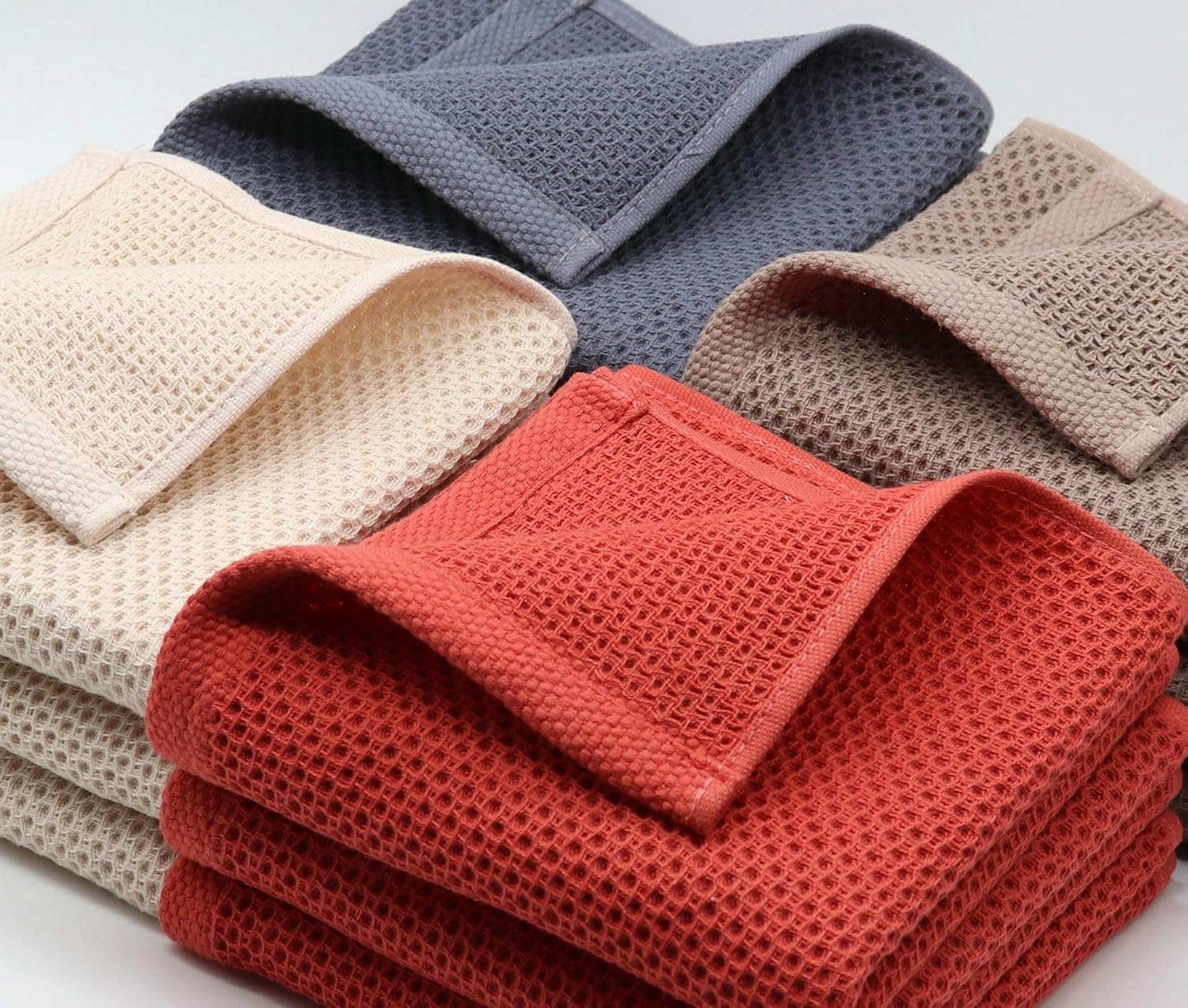 Mia'Sdream Cotton Hand Face Head Towel Waffle Weave Kitchen Tea Towel Dish Towels, Soft and Absorbent Bath Guest Gym Towel Washcloths, 13Inch X 28Inch 3 Pack(Multi Color) image number 2