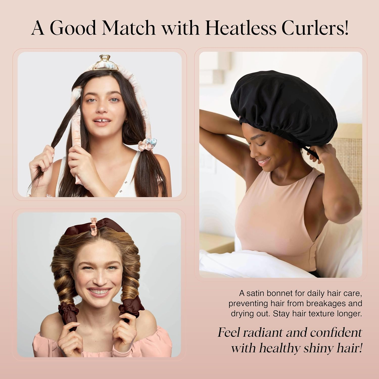 Kitsch Sleep Scarf Bonnet Cap for Women, Lightweight Head Wrap, Softer than Silk Hair Wrap for Sleeping, Satin Bandanna Scarf image number 5