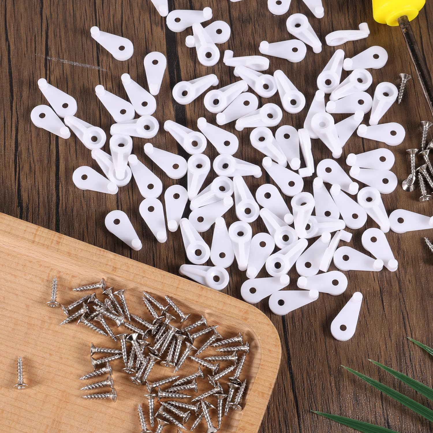 80Pcs Storm Window Clips, Glass Door Holder with Metal Screws Screen Retainer Clips Fixing Hardware Kit Windproof Fasteners for Windows Doors Cabinets Panels (White)