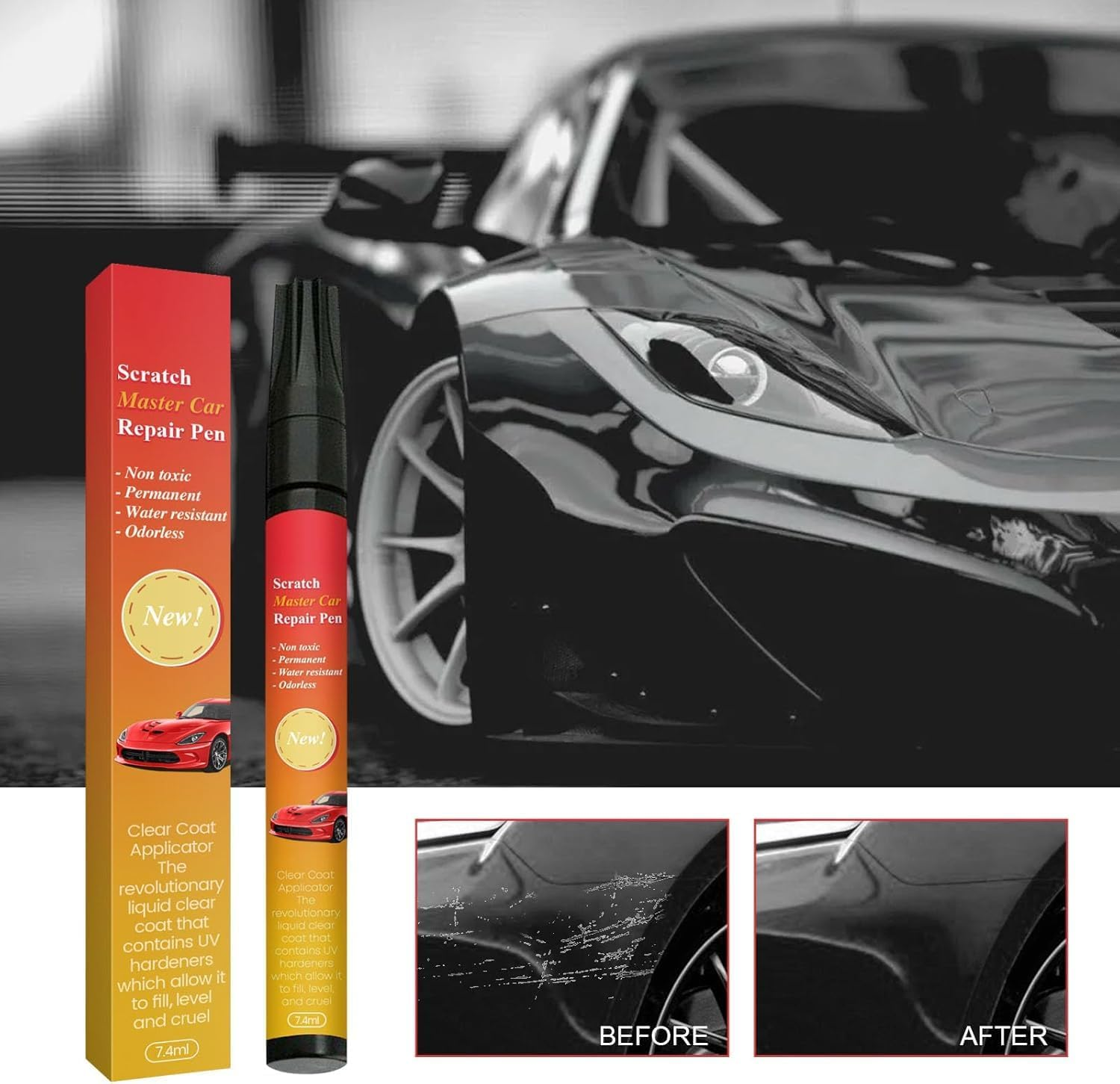 3Pcs All Cars Magic Pen for Car Scratches,Car Paint Scratch Remover Pen,Weatherproof Touch up Paint Pen,Quick and Easy Fix Auto Paint Chip Repair image number 4