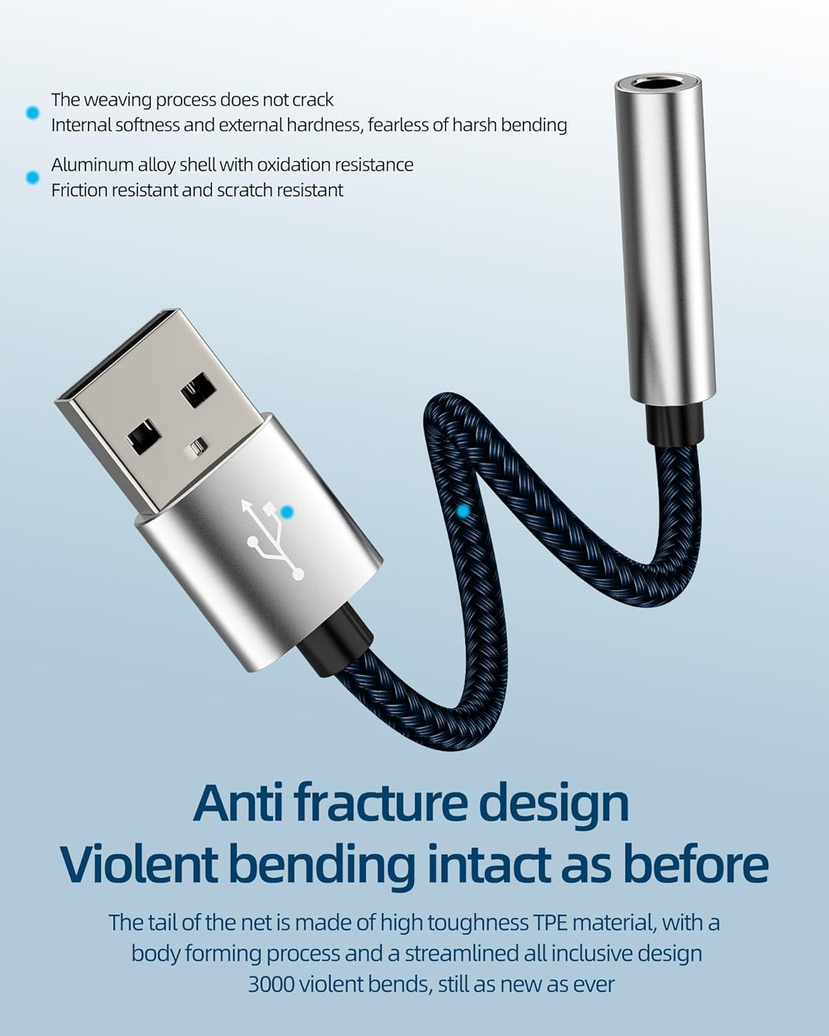 USB Male to 3.5Mm Female Headphone Audio Jack Adapter Sound Card Converter Dac Digital Headset Auxiliary USB-A Port Microphone Interface Cable Dongle Stereo Computer Laptop Device Splitter Accessories image number 2