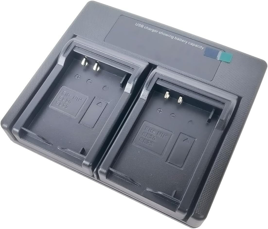 USB Dual Battery Charger for Nikon EN-EL20 En-El20A MH-27 Mh-27A EN-EL22 MH-29 Mh-29A Nikon One 1 J1/1 J2/1 J3/1 S1/1 V3 COOLPIX P1100 P1000 P950 a AW1 DL24-500 Camera image number 4