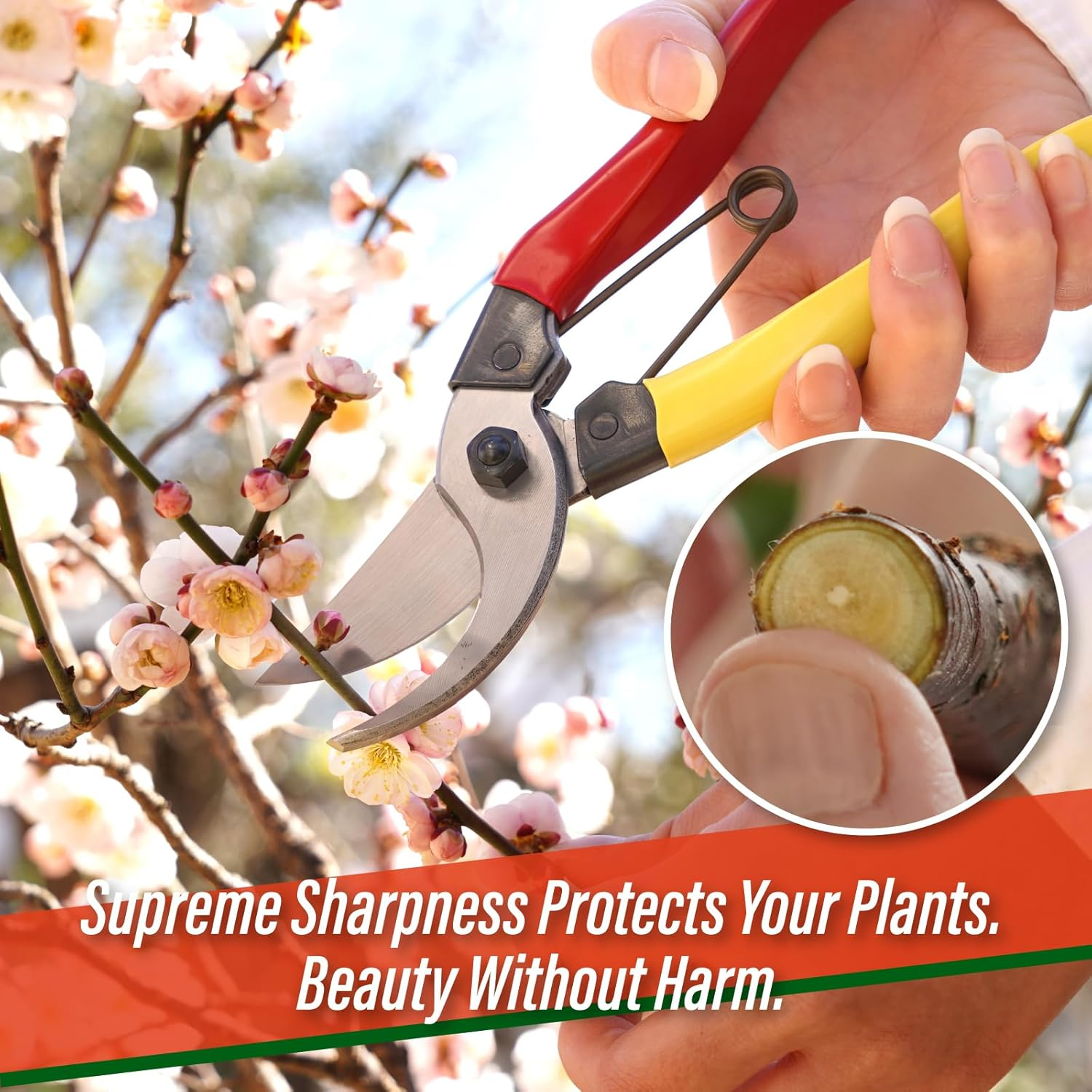 SUIZAN Bypass Pruning Shears 200Mm - Professional Japanese Hand Pruners Garden Scissors Gardening Tools