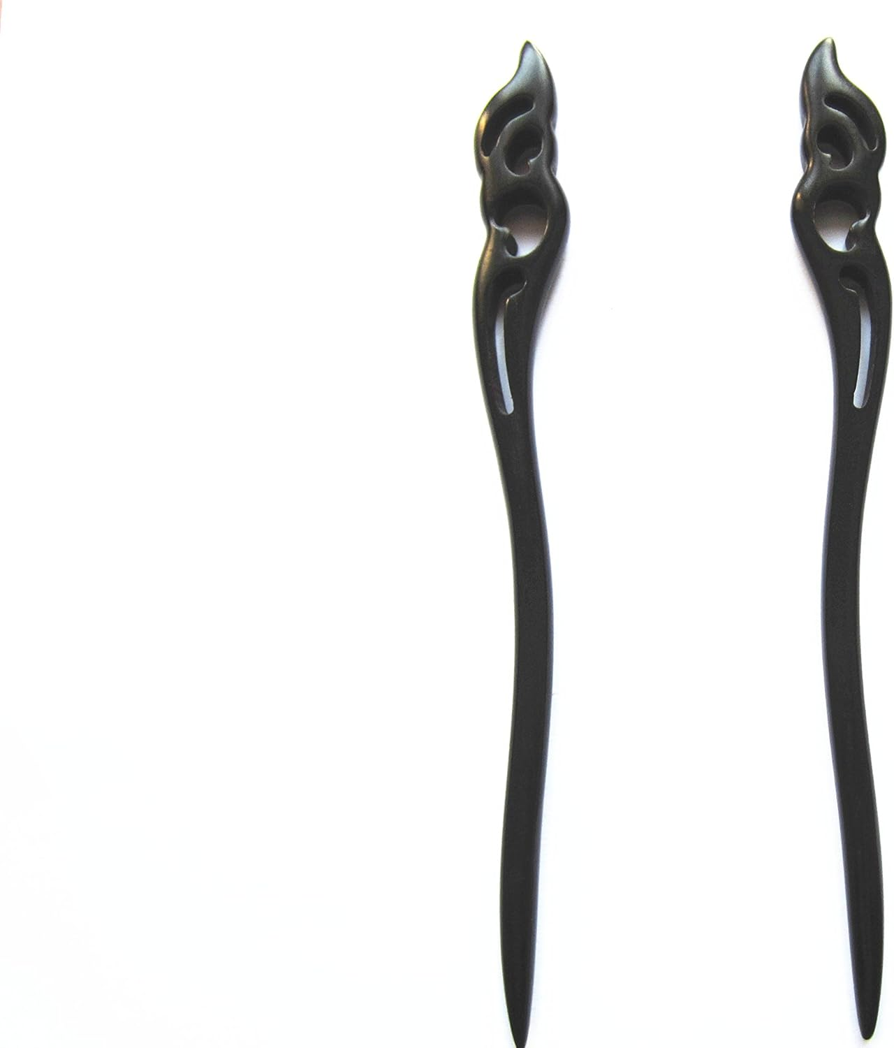 Myhsmooth Zz-Bg-Moon 2 Count Hair Sticks Natural Black Sandalwood(Ebony) Handmade Carved Hair Clip Shawl Hair Pins Pack of 2 Pcs :Hold the Moon image number 1