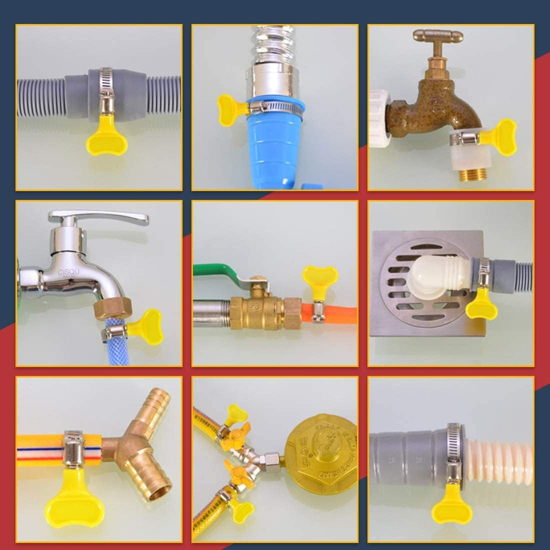 Stainless Steel Adjustable Worm Drive Hose Clamps - 6 Sizes for Fuel Lines and Various Applications image number 3