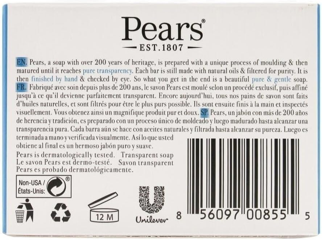 Pears Pure and Gentle Soap Bar with Mint Extracts 125 G image number 2