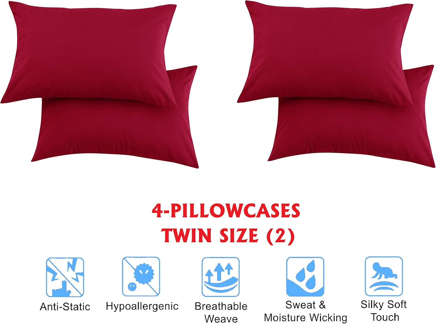 Elegant Comfort Luxury Soft Bed Sheets 1500 Premium Hotel Quality Microfiber Softness Wrinkle and Fade Resistant (6-Piece) Bedding Set, California King, Burgundy Amaranth image number 4