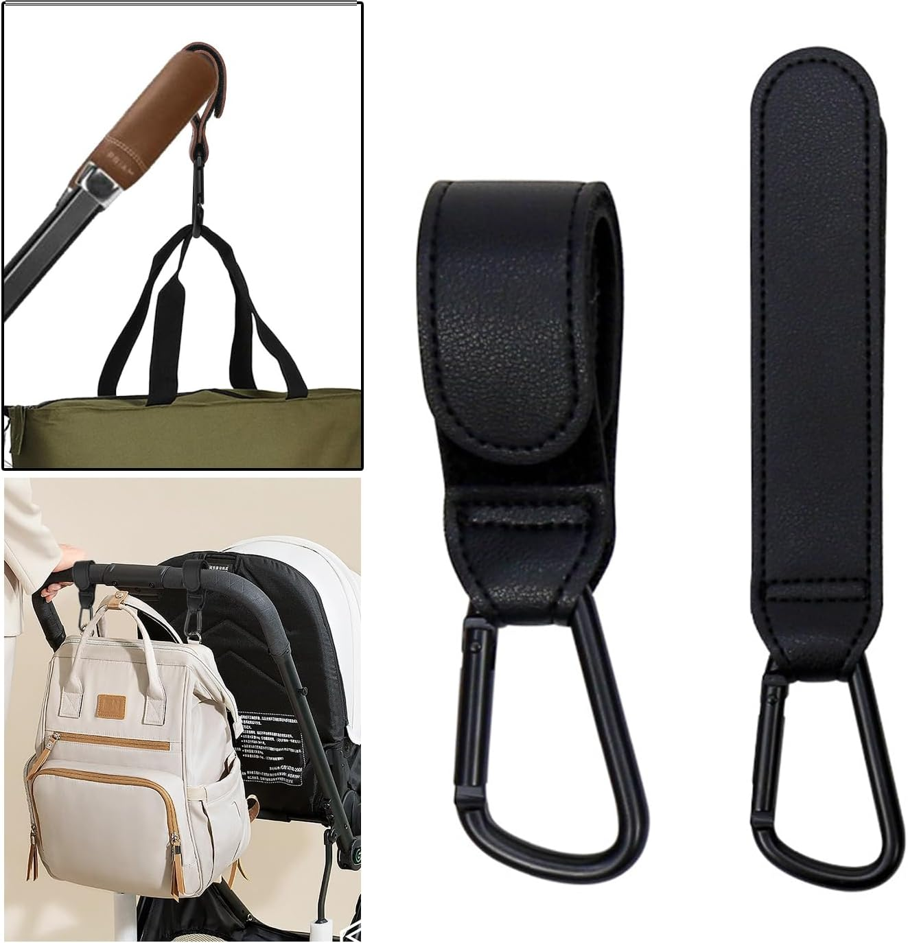 2PCS Baby Stroller Hooks Clips, Convenient Pushchair Accessories Mommy Bag,Hooks for Hanging Diaper Bags, Multipurpose Hooks for Grocery Shopping Bags image number 4