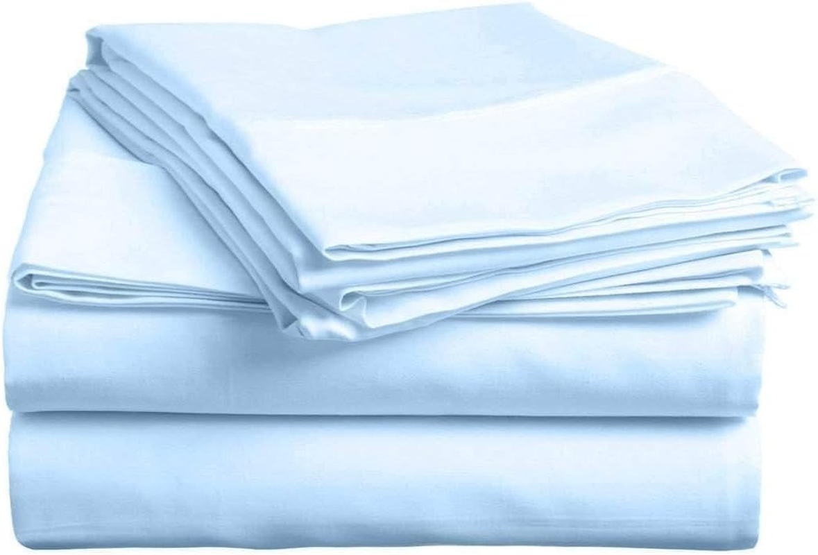 Noble Comfort Linen Double Brushed Microfiber Breathable 4 Pcs Sheet Set Super Soft 11-12 Inch Deep Pocket 1800 Thread Count Wrinkle and Fade Resistant Bedding (Twin XL Color Sky Blue) image number 2