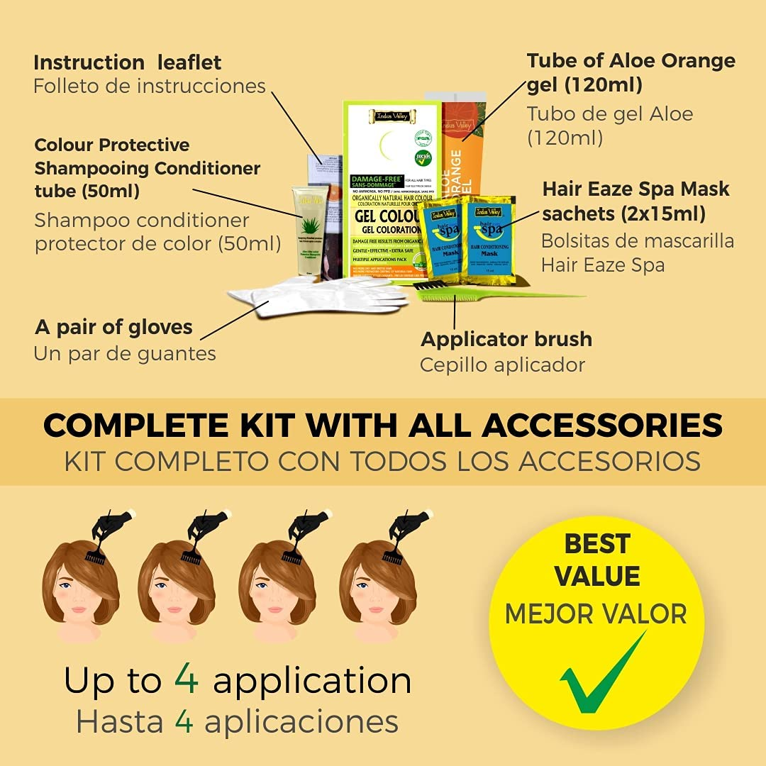 Indus Valley Natural Organic Damage Free Gel Hair Color for Grey Coverage Hair (Light Brown) image number 1