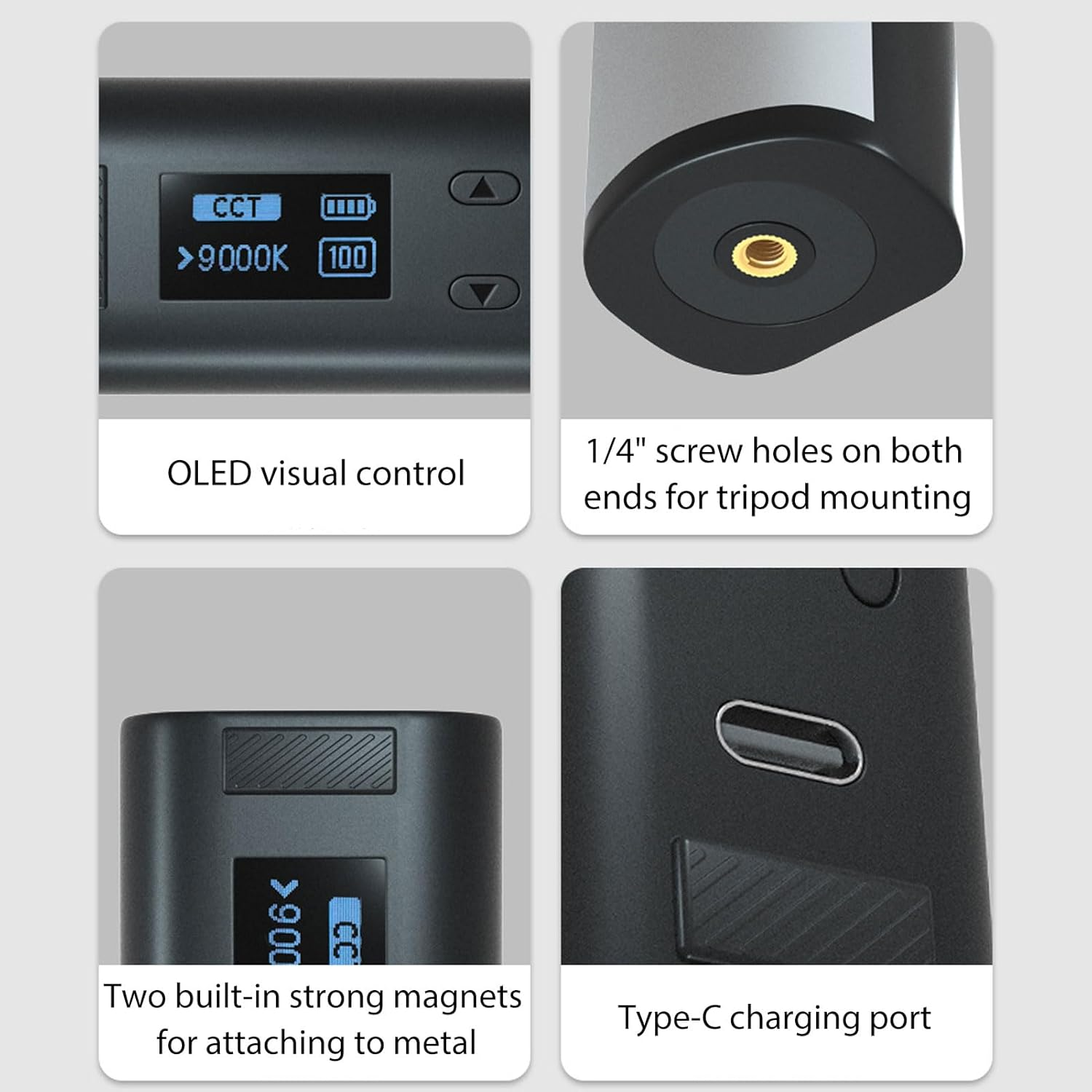 Yechiry RGB LED Video Light Stick, 88 LED Beads 700LUX 120&deg; Lighting Angle 2500K-9000K Portable Magnetic Light Wand with LCD Screen & 13 Scene Effects for Photography Vlogging Party image number 4