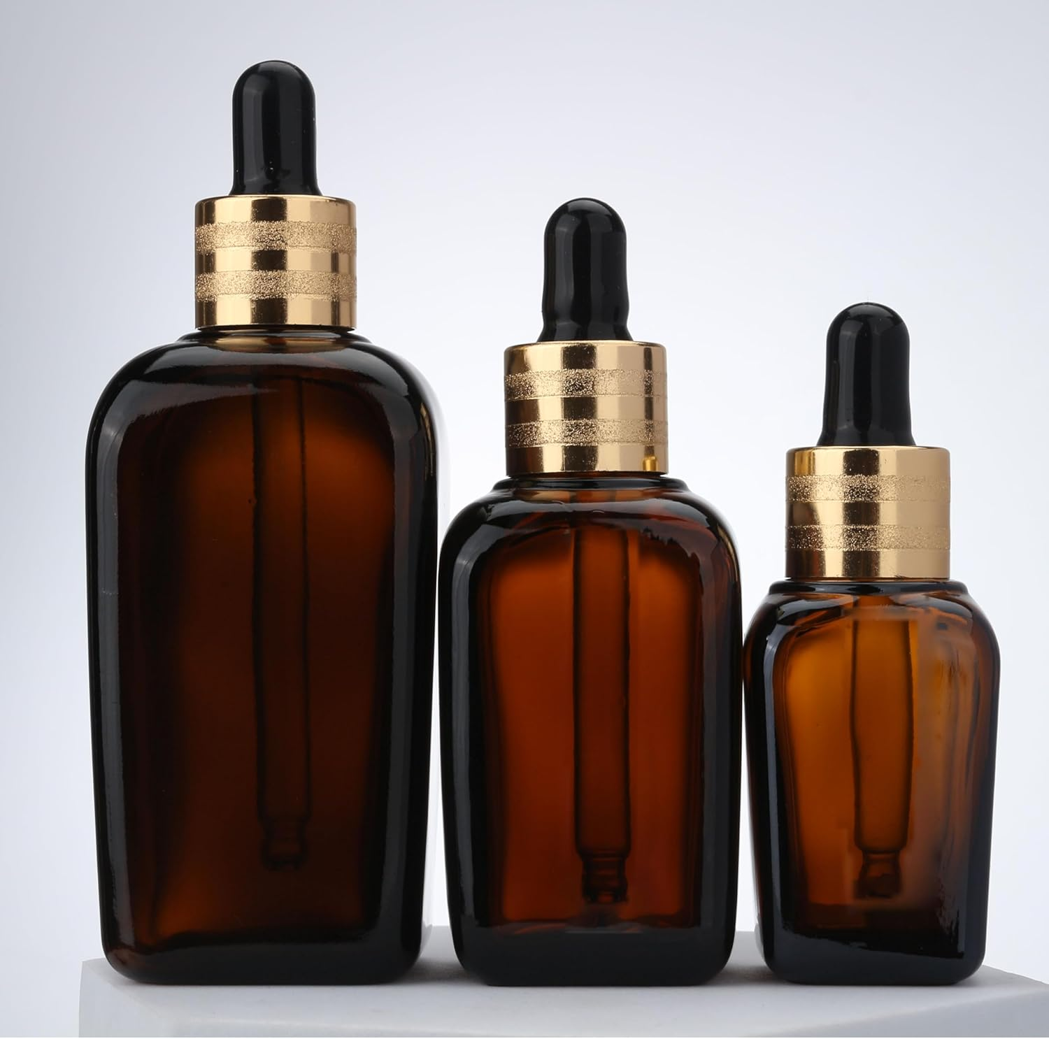 COSIDEA 16Pcs Empty 25Ml 0.83Oz Square Amber Glass Dropper Bottle for Essential Oil Liquids Travel Bottles image number 4